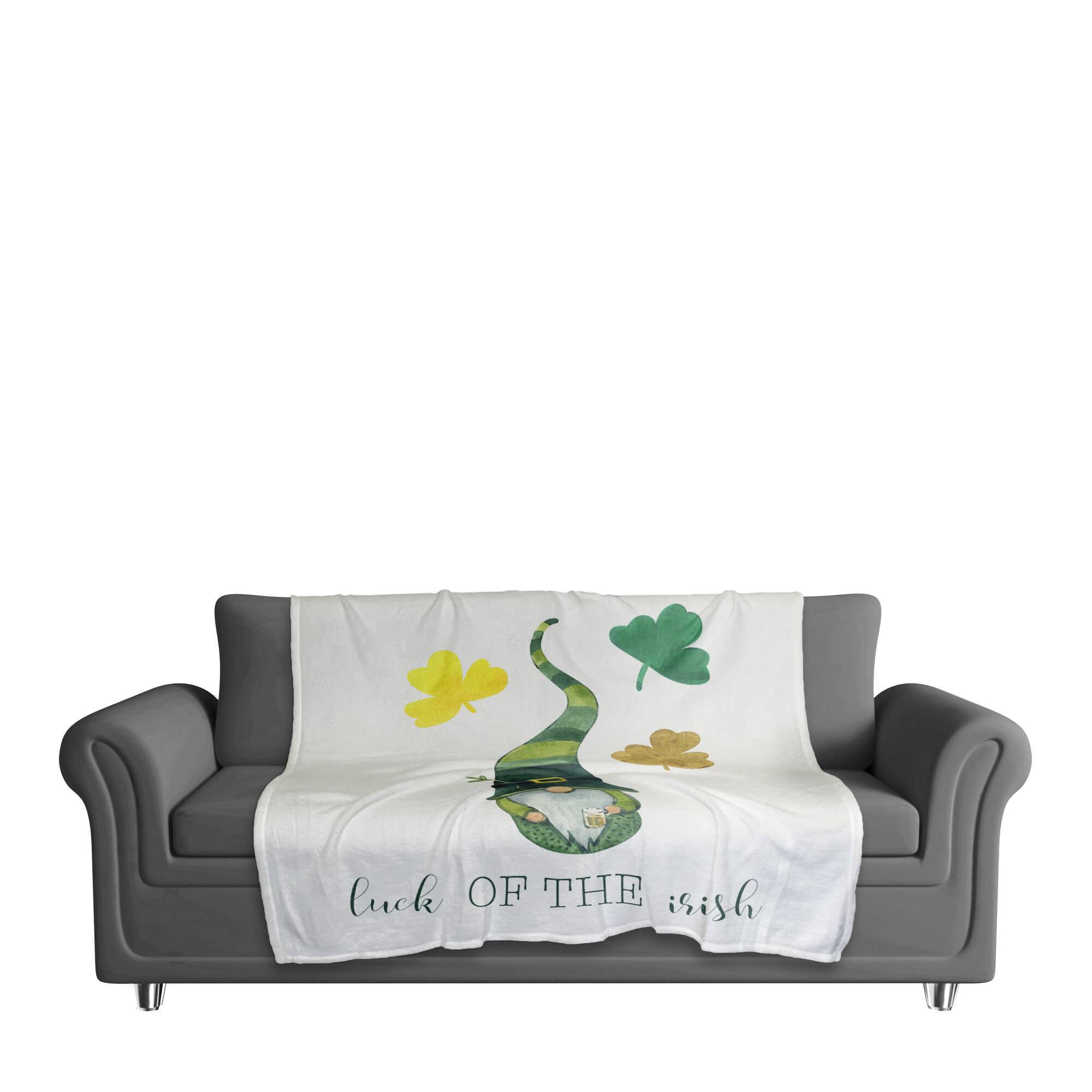 Gnome Luck Irish 50" x 60" Coral Fleece Blanket