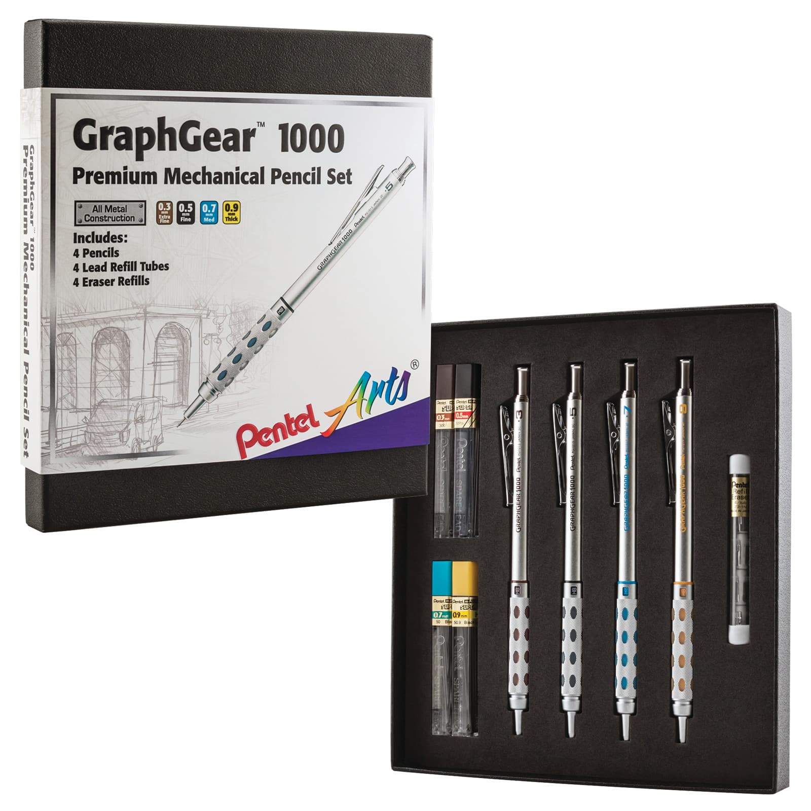 Pentel® GraphGear™ 1000 Mechanical Pencil Box Set