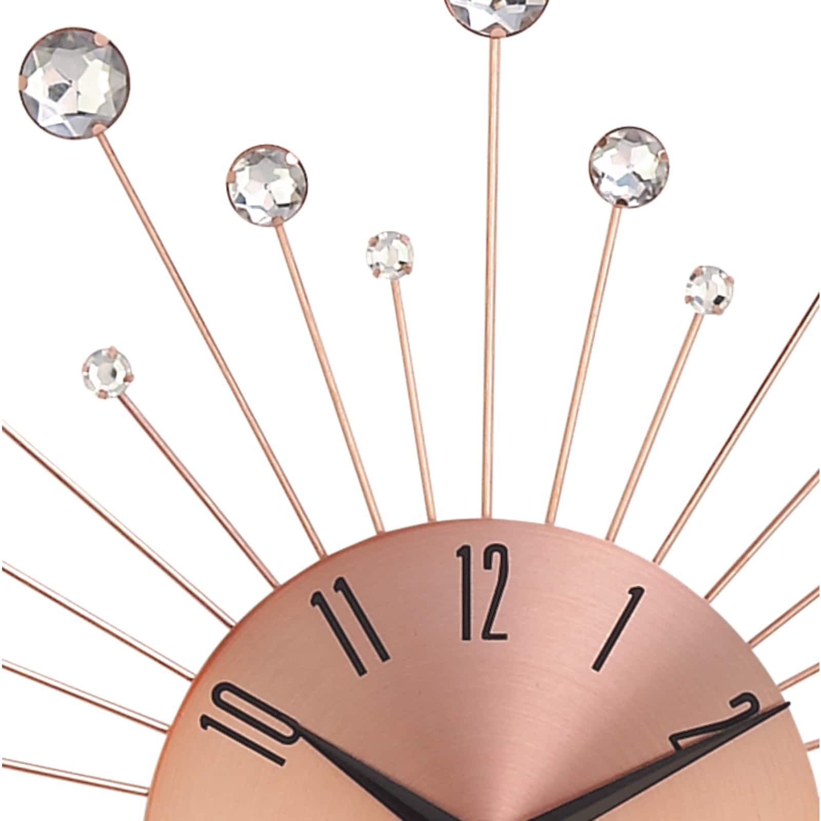 Copper Metal Glam Wall Clock, 15&#x22;