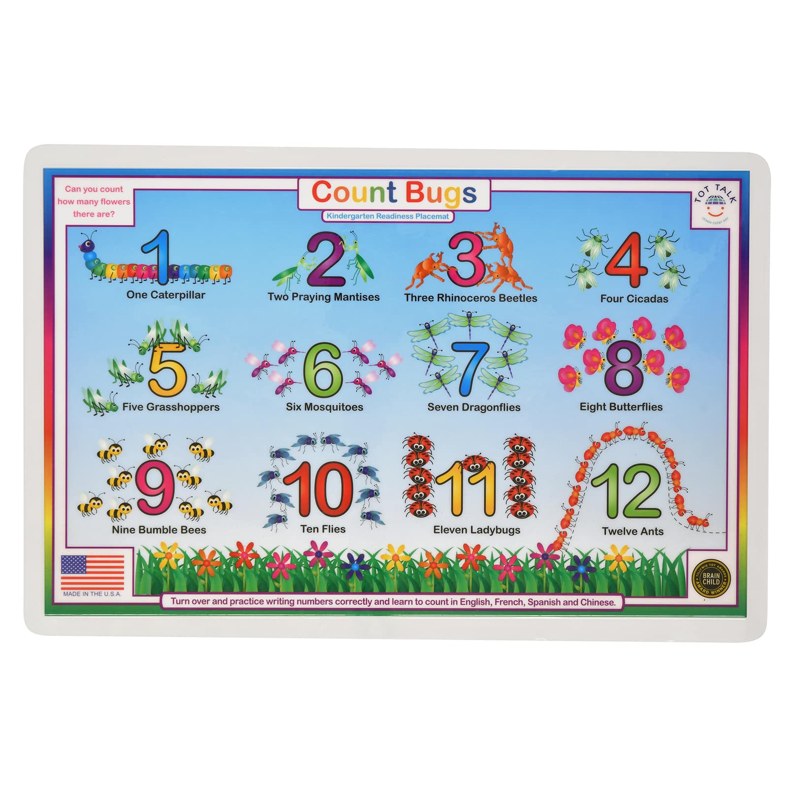 Tot Talk Count Bugs Placemat