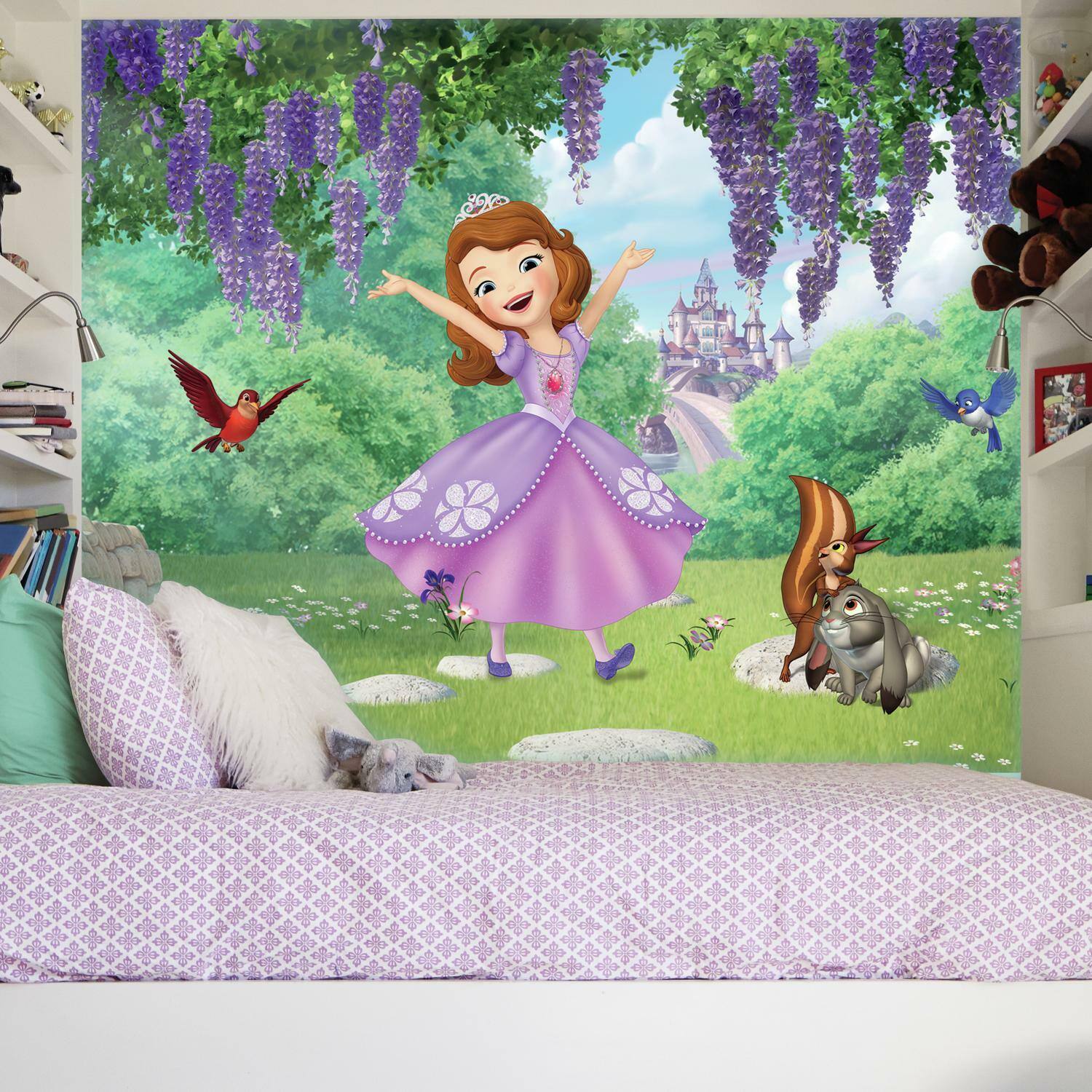 RoomMates Sofia The First XL Chair Rail Prepasted Mural