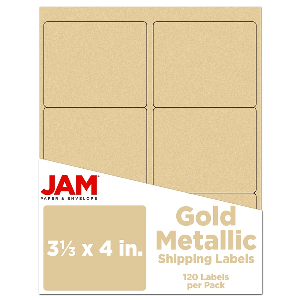 JAM Paper Adhesive Shipping Labels, 3.33" x 4"