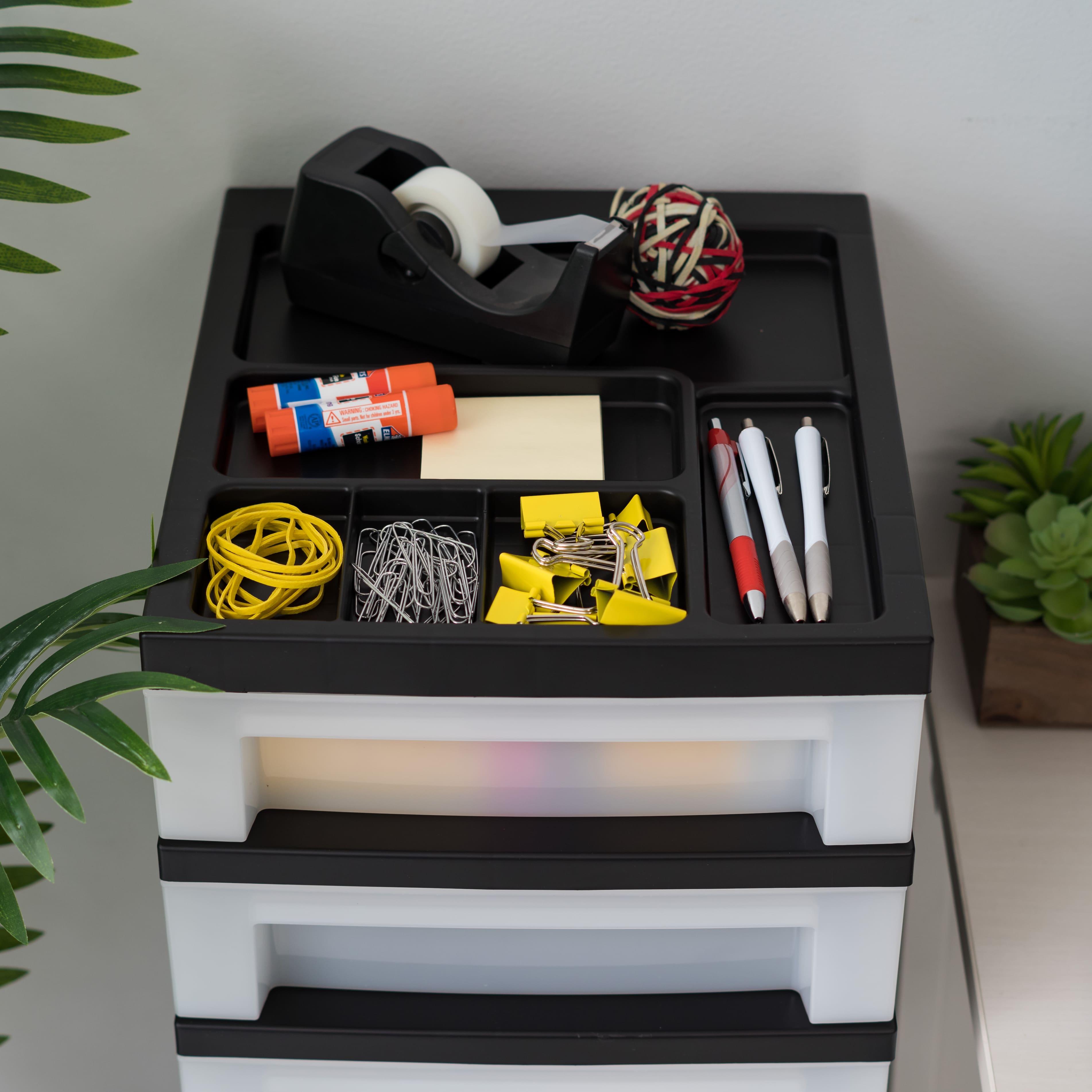 IRIS Black 9-Drawer Storage Cart with Organizer Top