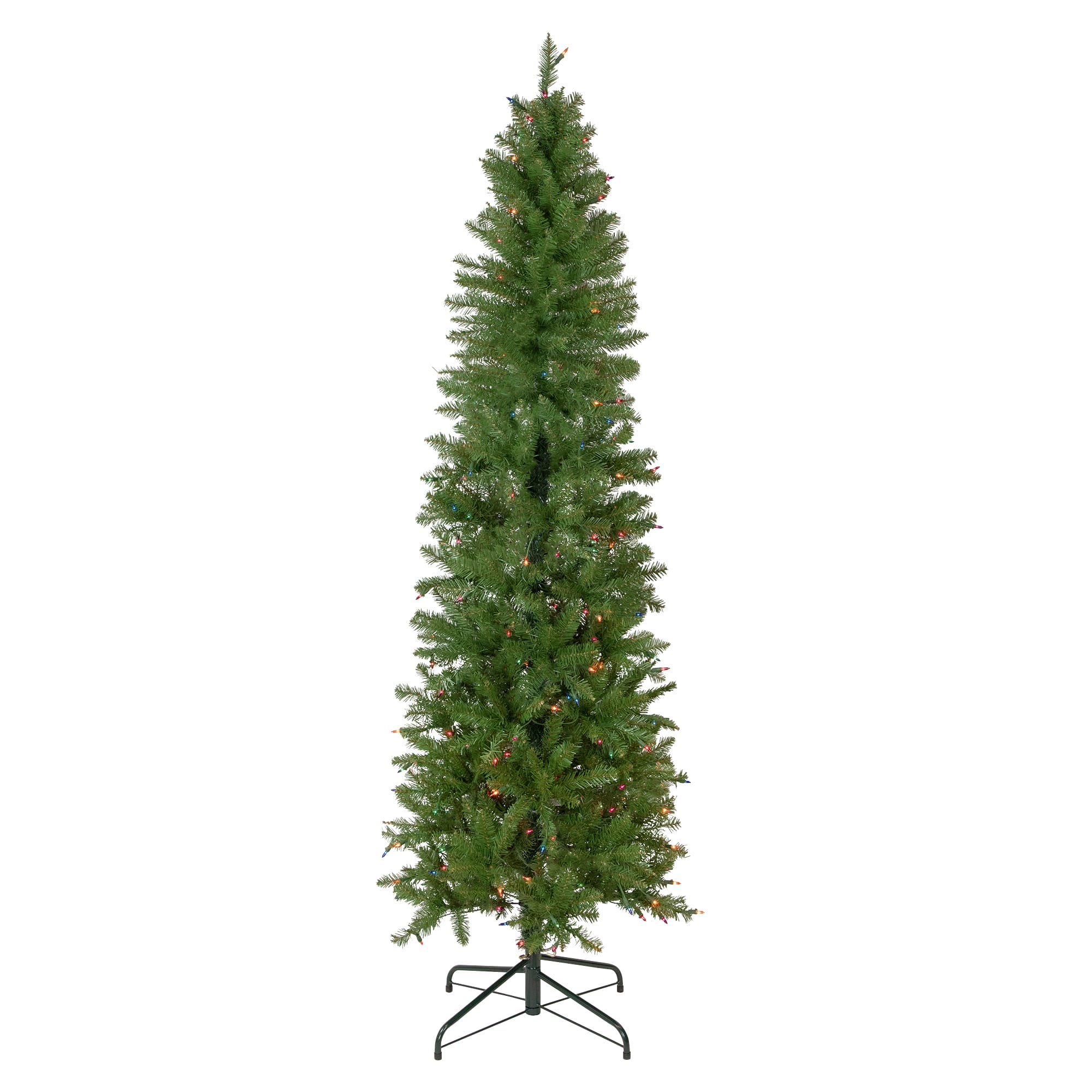 6.5ft. Pre-Lit Silver Lake Fir Artificial Christmas Tree, Multicolor Lights