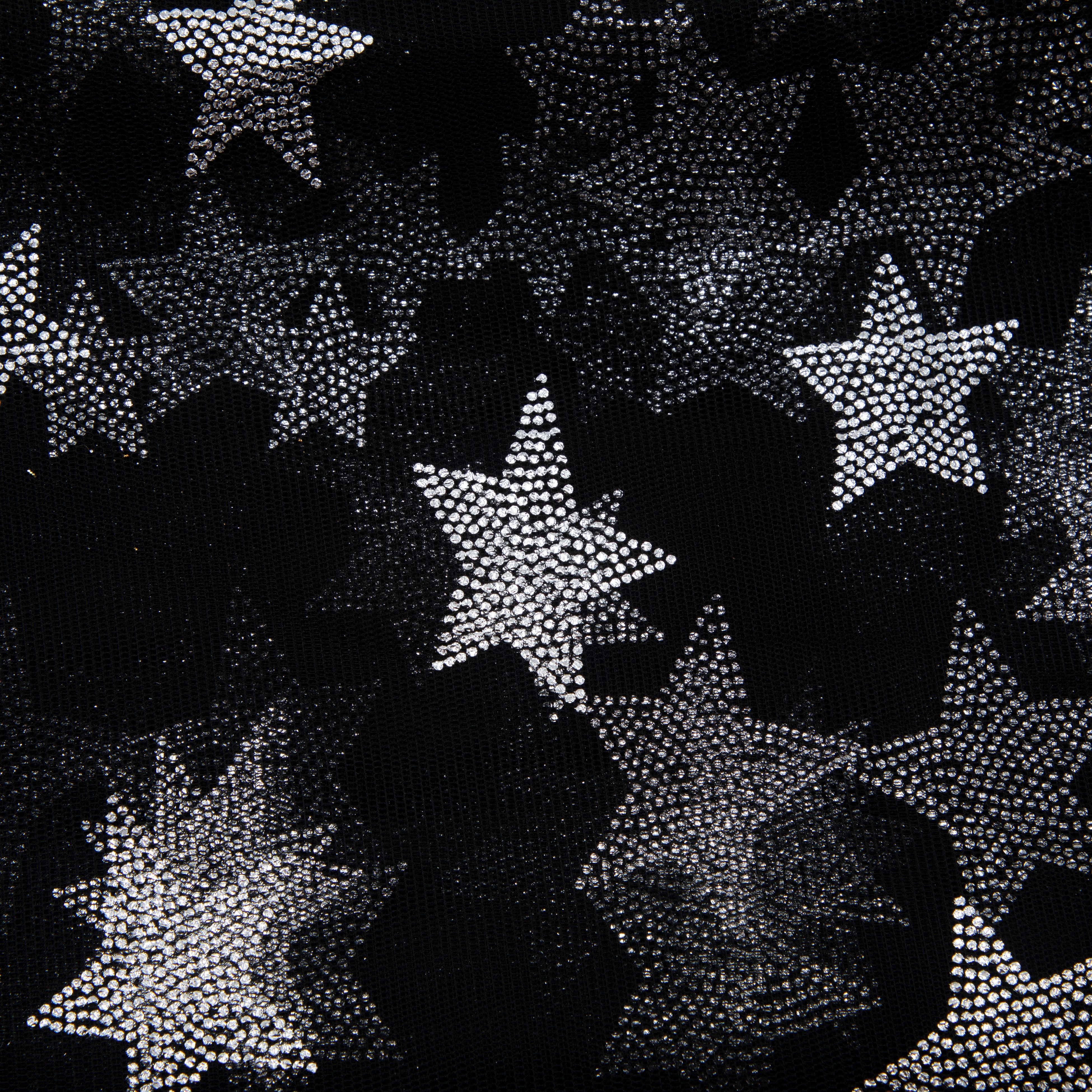 Black Stars Mesh Polyester Fabric