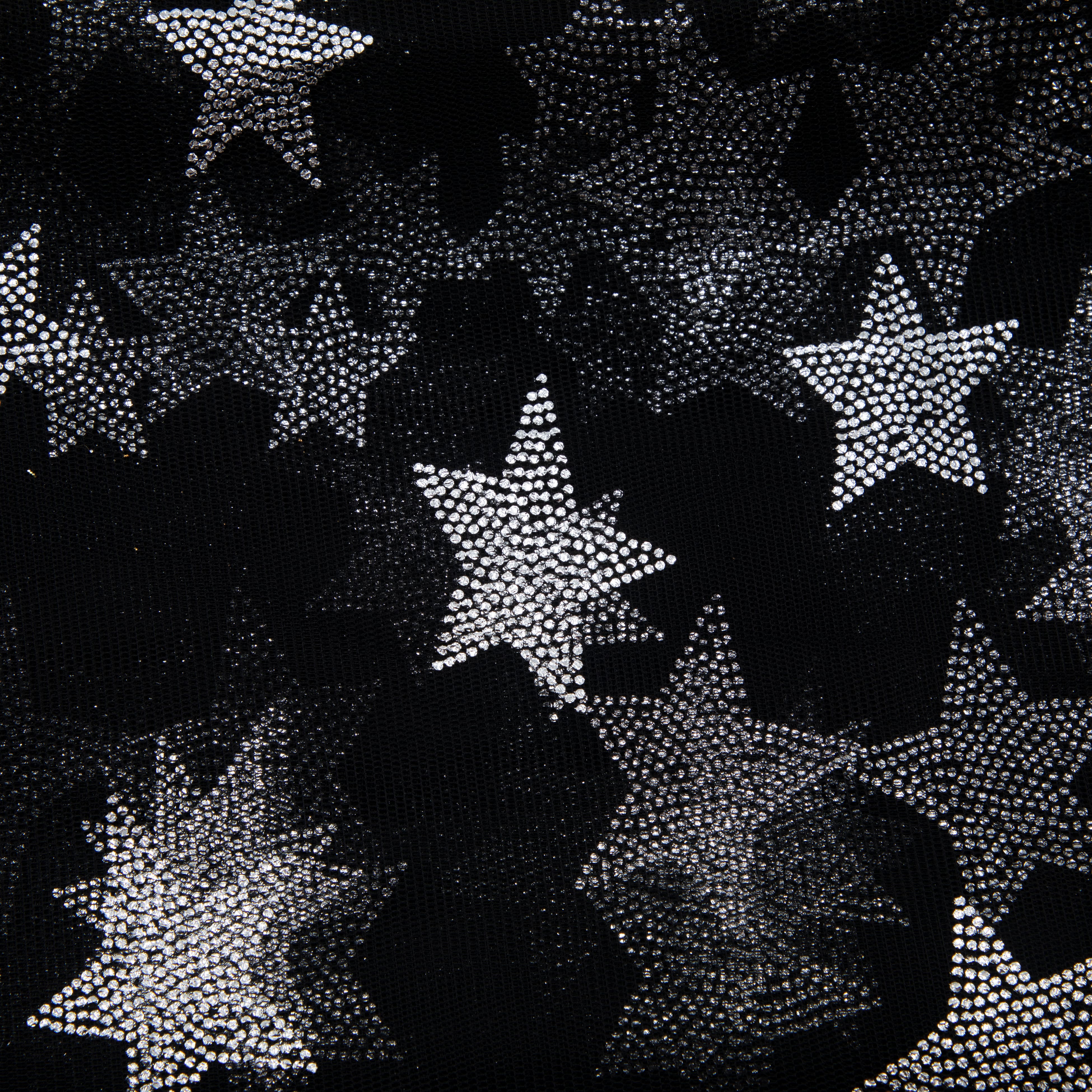Wyla Black Stars Mesh Polyester Fabric