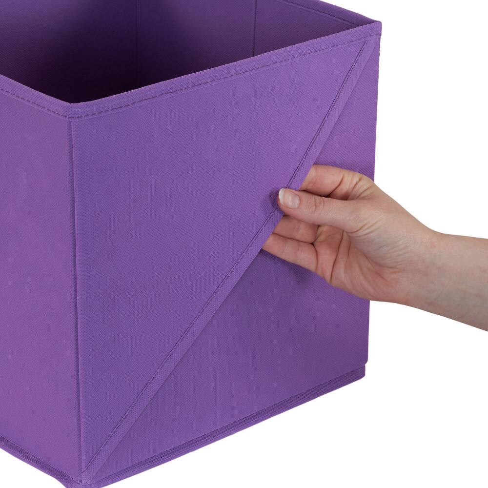 Household Essentials 11&#x22; Purple Storage Cubes with Diagonal Lip Handles, 6ct.