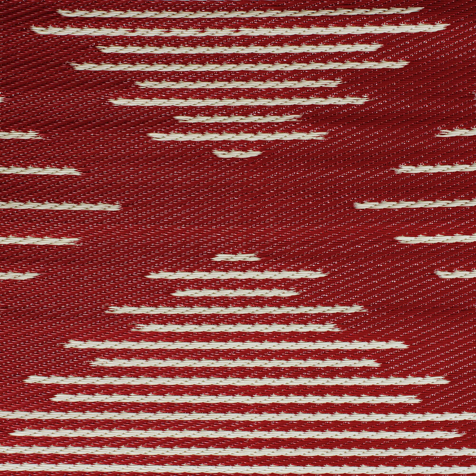 Red & Beige Tribal Outdoor Area Rug, 4ft. x 6ft.