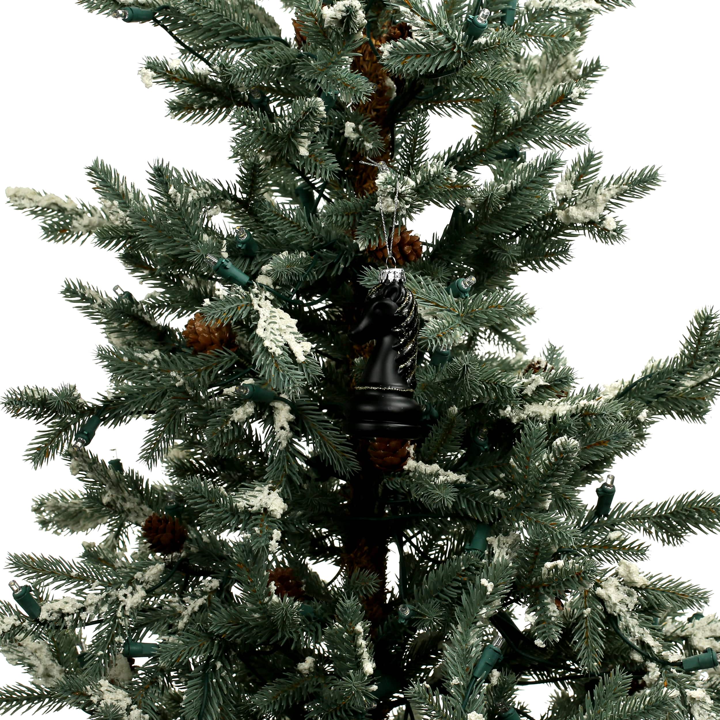 3.75&#x22; Black Knight Chess Piece Glass Ornament by Ashland&#xAE;