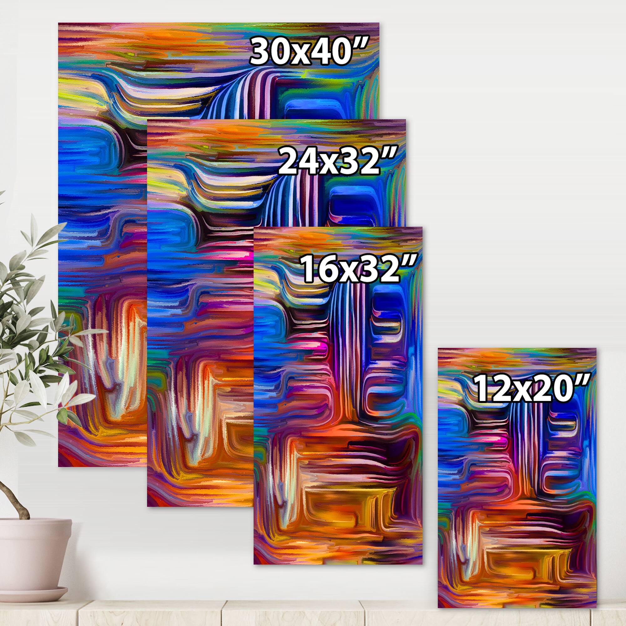 Designart - Colour Fusion V - Modern Canvas Wall Art Print