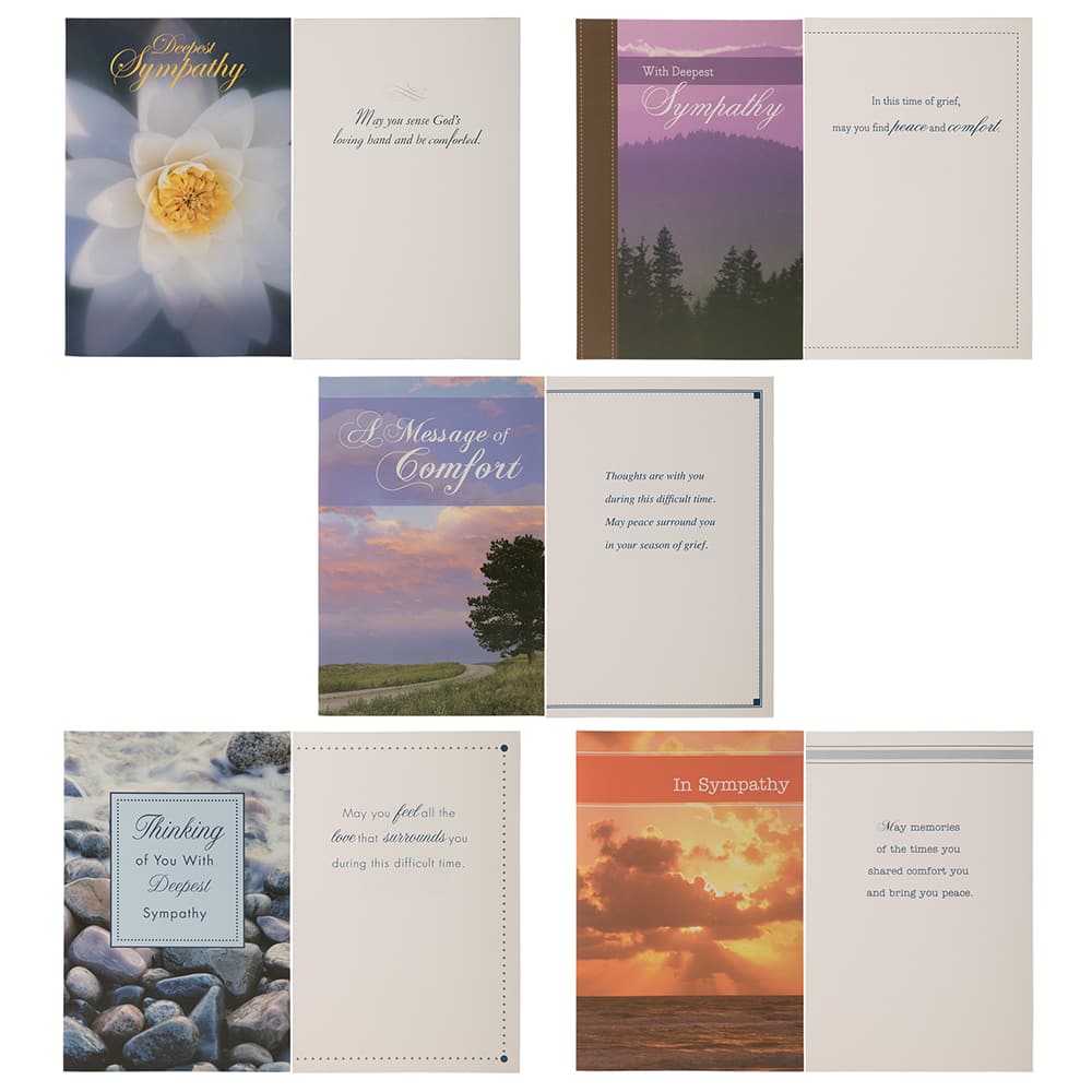 JAM Paper 4&#x22; x 6&#x22; Assorted Deepest Sympathy Cards &#x26; Envelopes, 10ct.