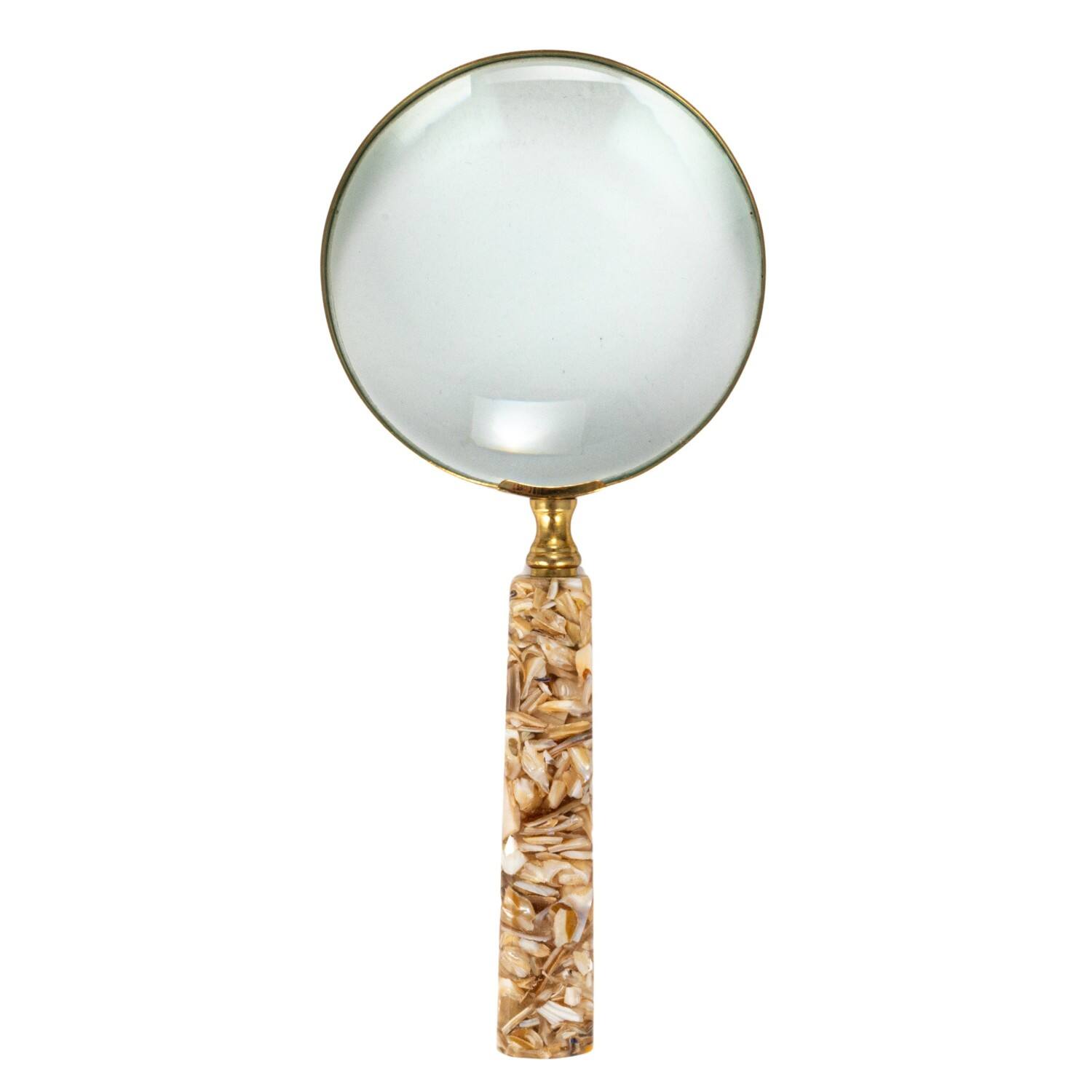 Hello Honey&#xAE; 9&#x22; Brass Magnifying Glass with Mother of Pearl Handle