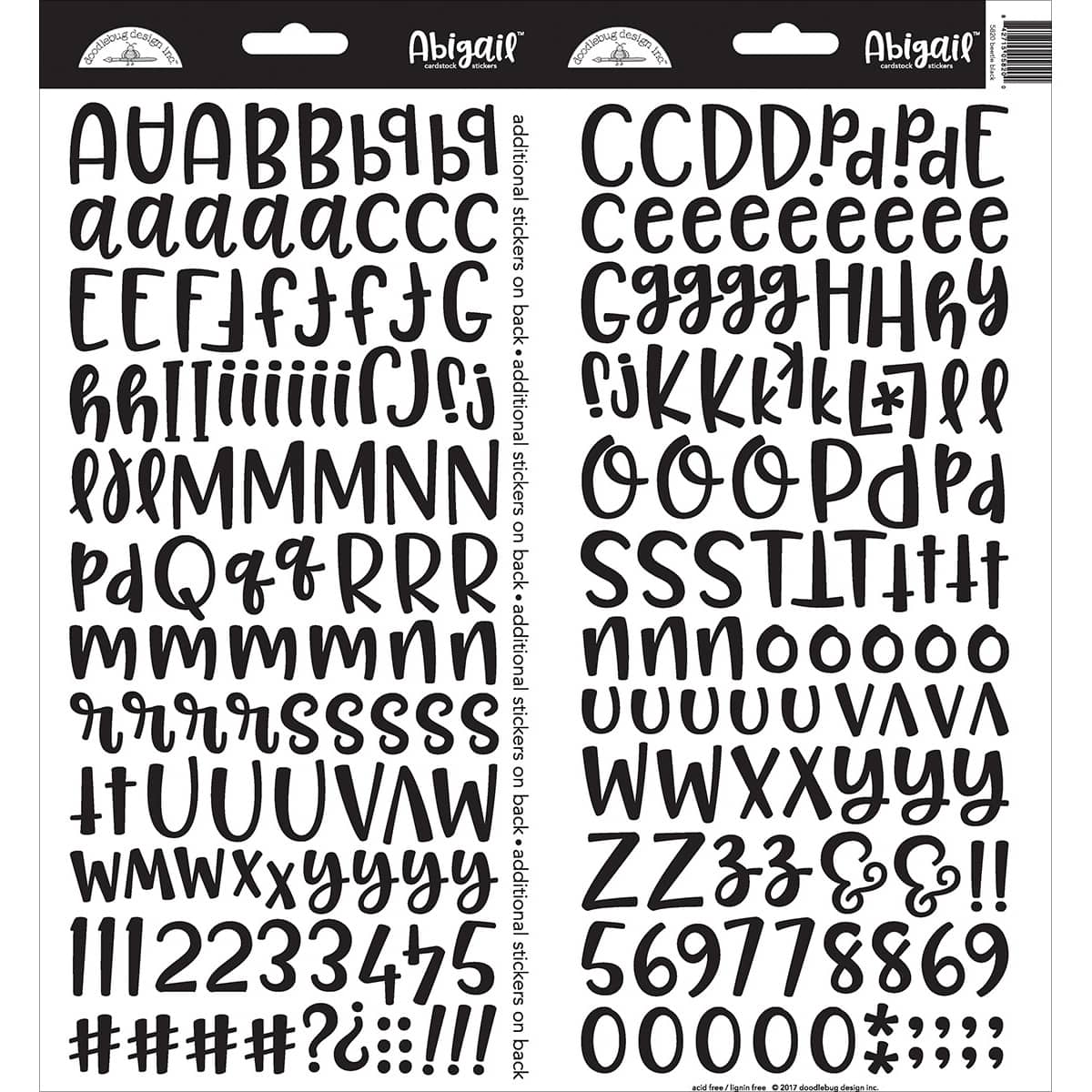 Doodlebug Design Inc.™ Abigail™ Font Alpha Cardstock Stickers