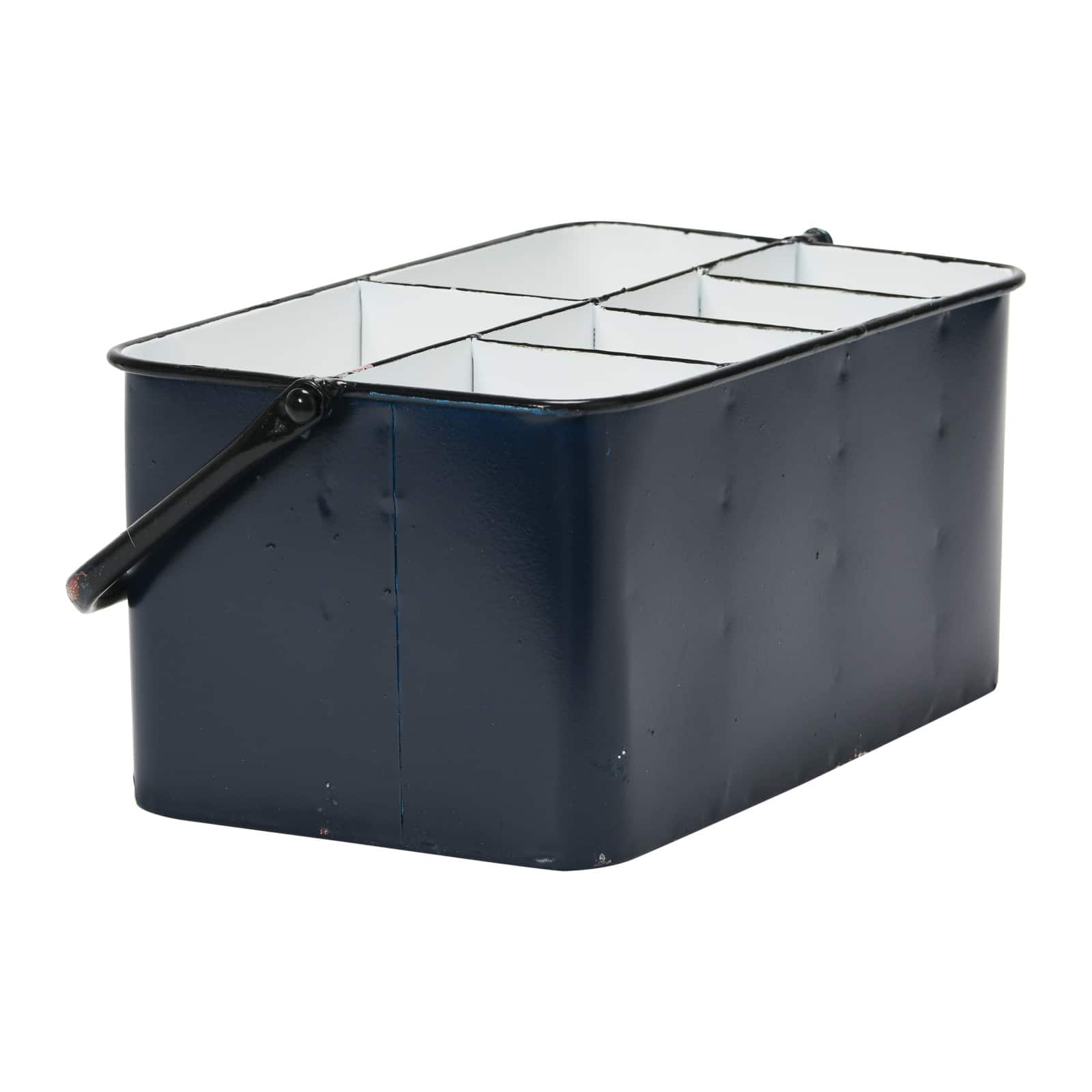 6-Compartment Metal Caddy with Handle