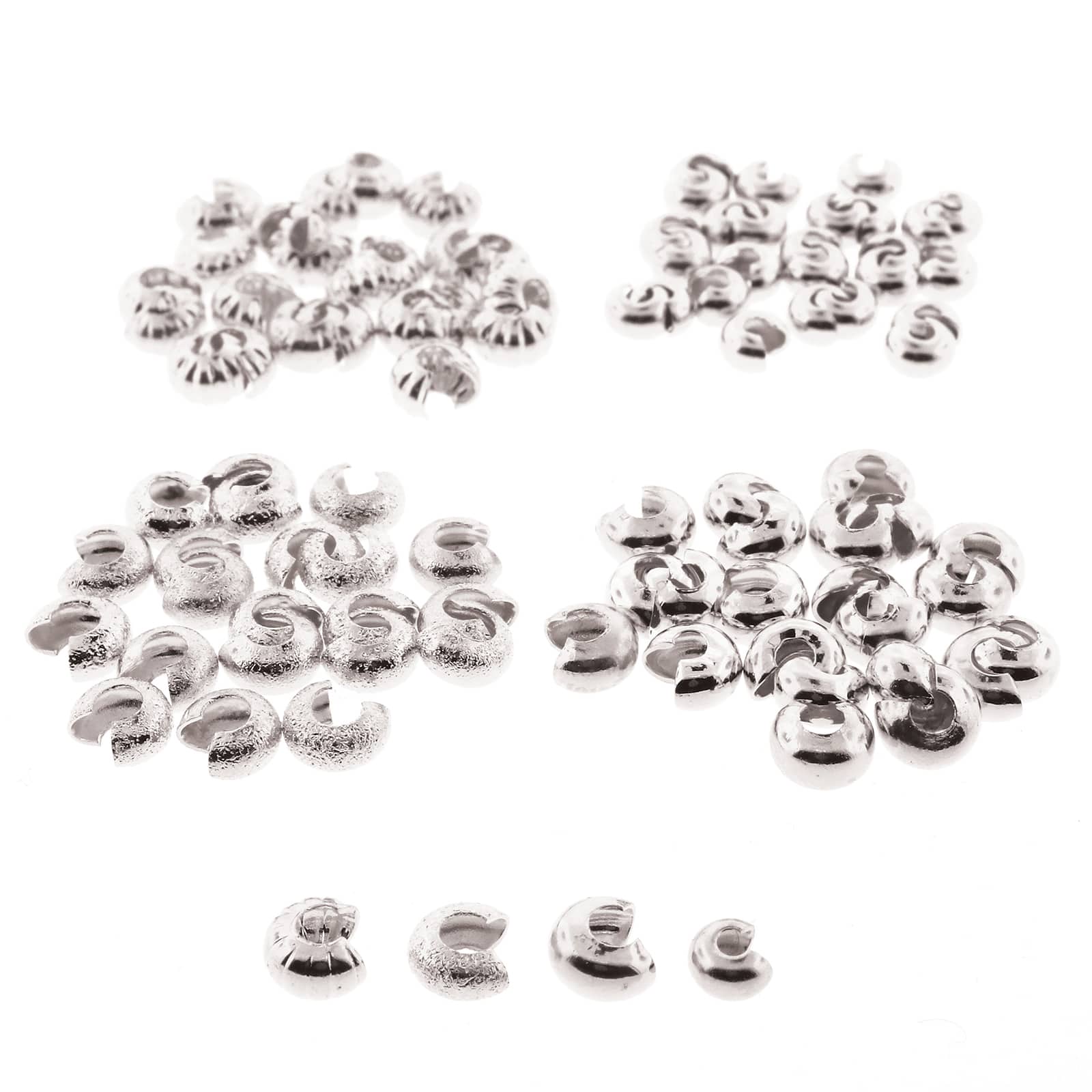 The Beadsmith® Silver Plated Crimp Bead Cover, 80ct.