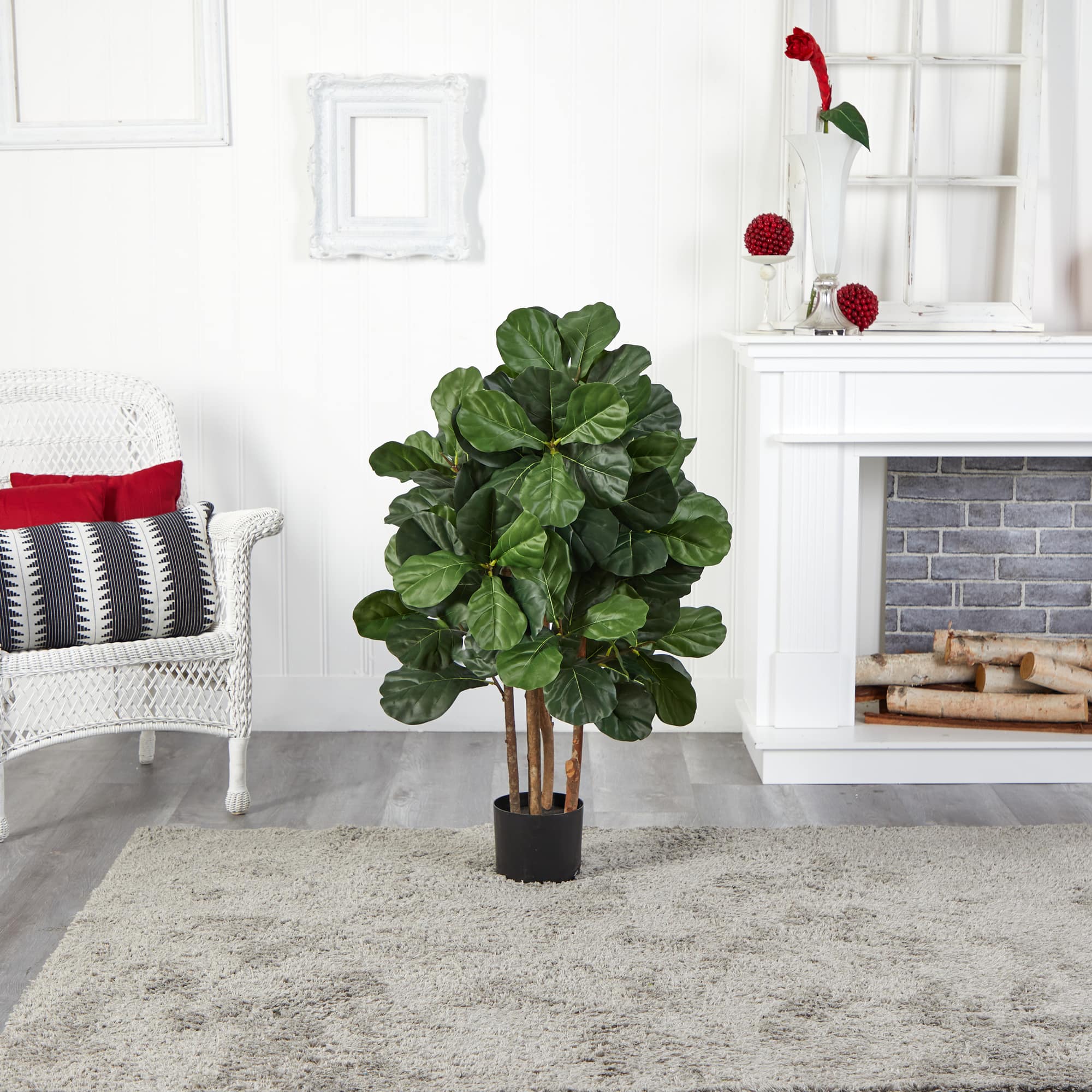 3.5ft. Potted Green Fiddle Leaf Fig Artificial Tree