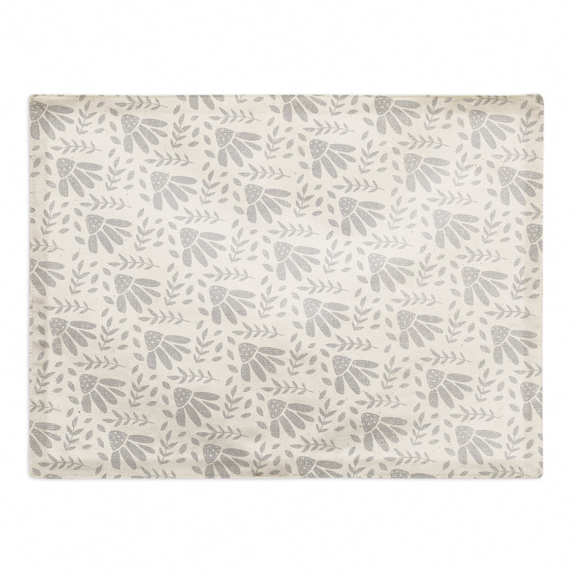 Simple Gray Florals 18" x 14" Cotton Twill Placemat
