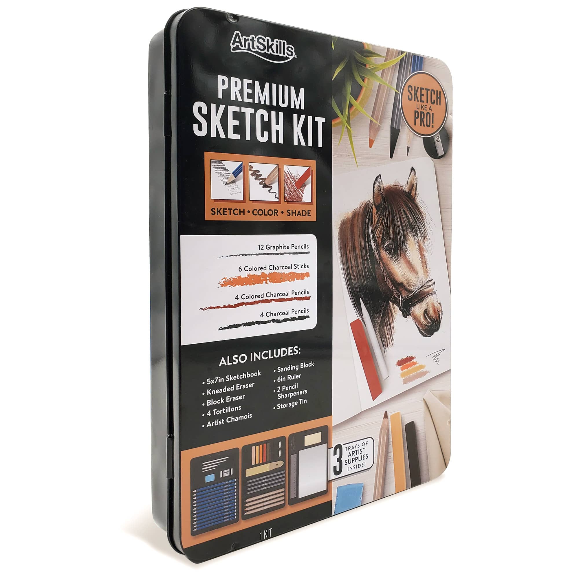 ArtSkills&#xAE; Premium Sketch Kit With Pencils &#x26; Charcoal