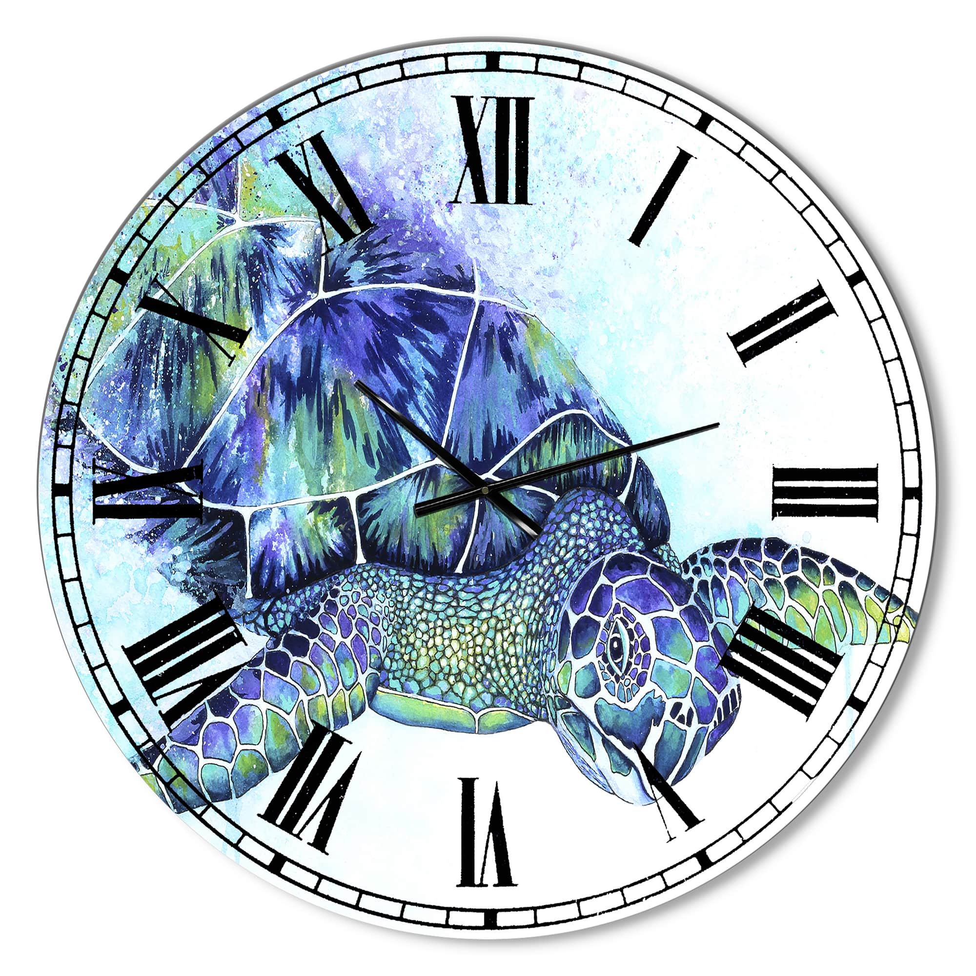 Designart 'Sea Turtle Oversized Cottage Wall Clock