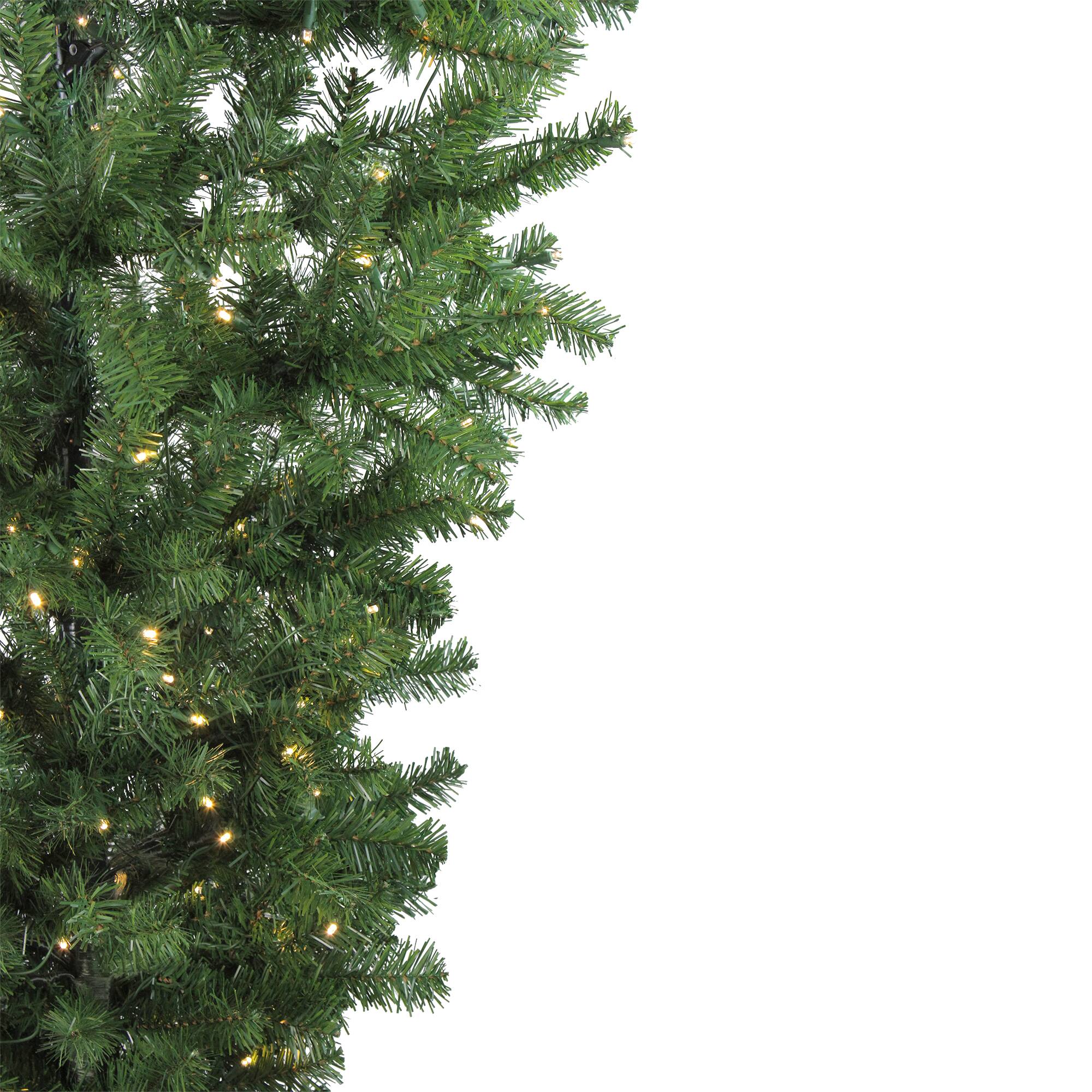 7.5ft. Pre-Lit Green Spruce Artificial Upside Down Christmas Tree, Warm White LED Lights