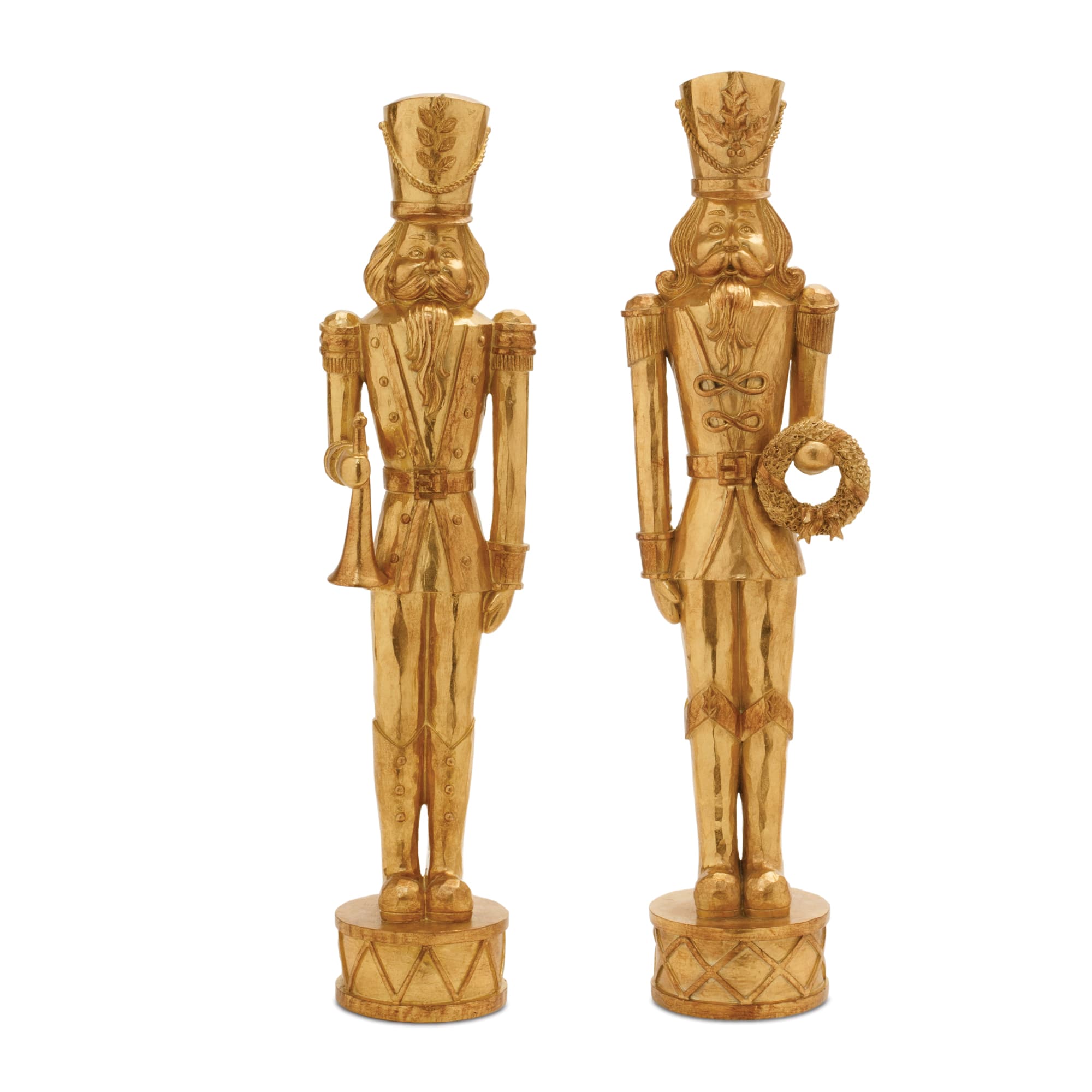 Gold Holiday Nutcracker Statue Set
