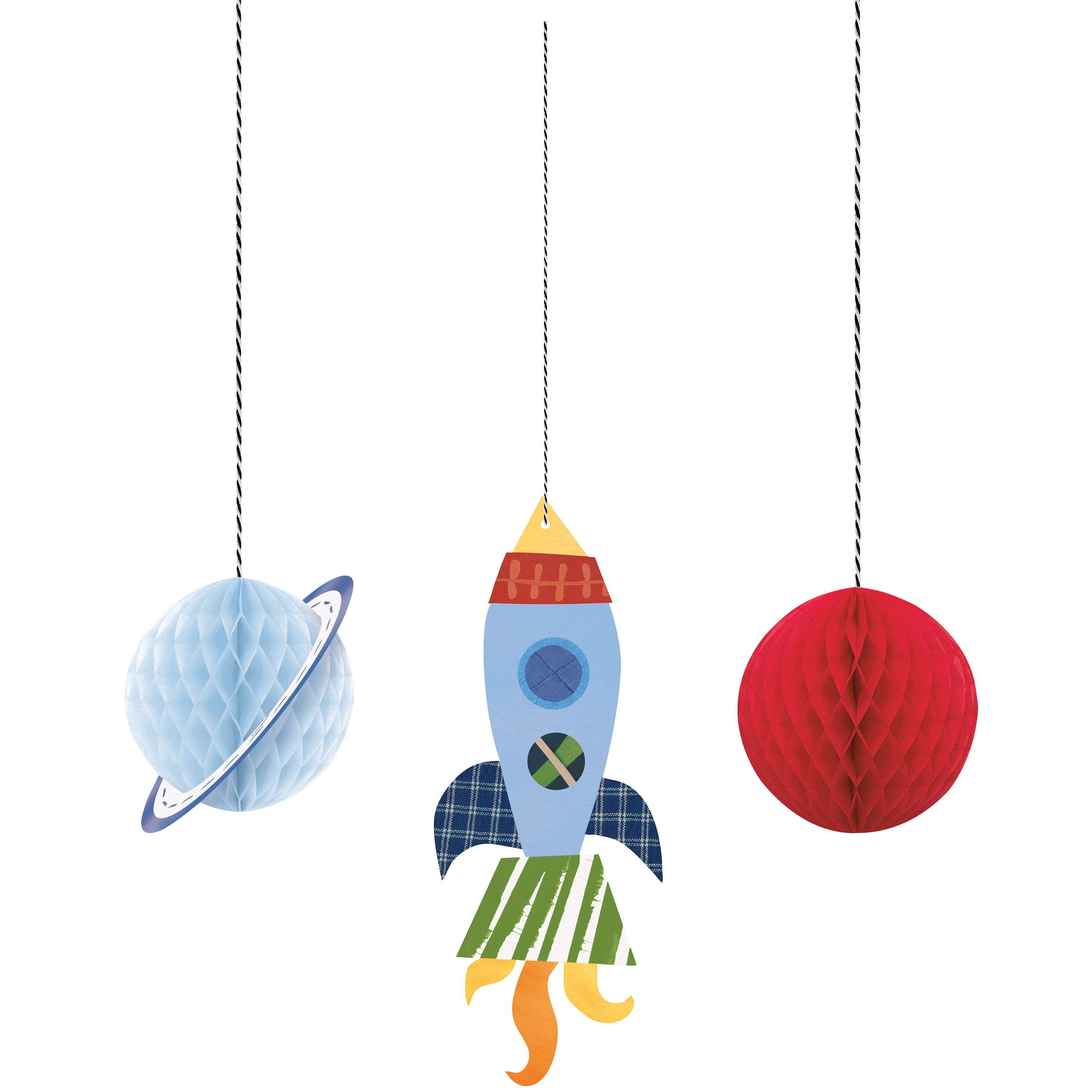 Hanging Planet And Rocket Decorations Outer Space Party Supplies