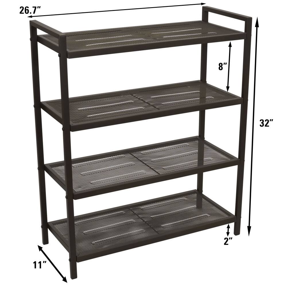 Household Essentials 32" 4-Tier Metal Shoe Rack