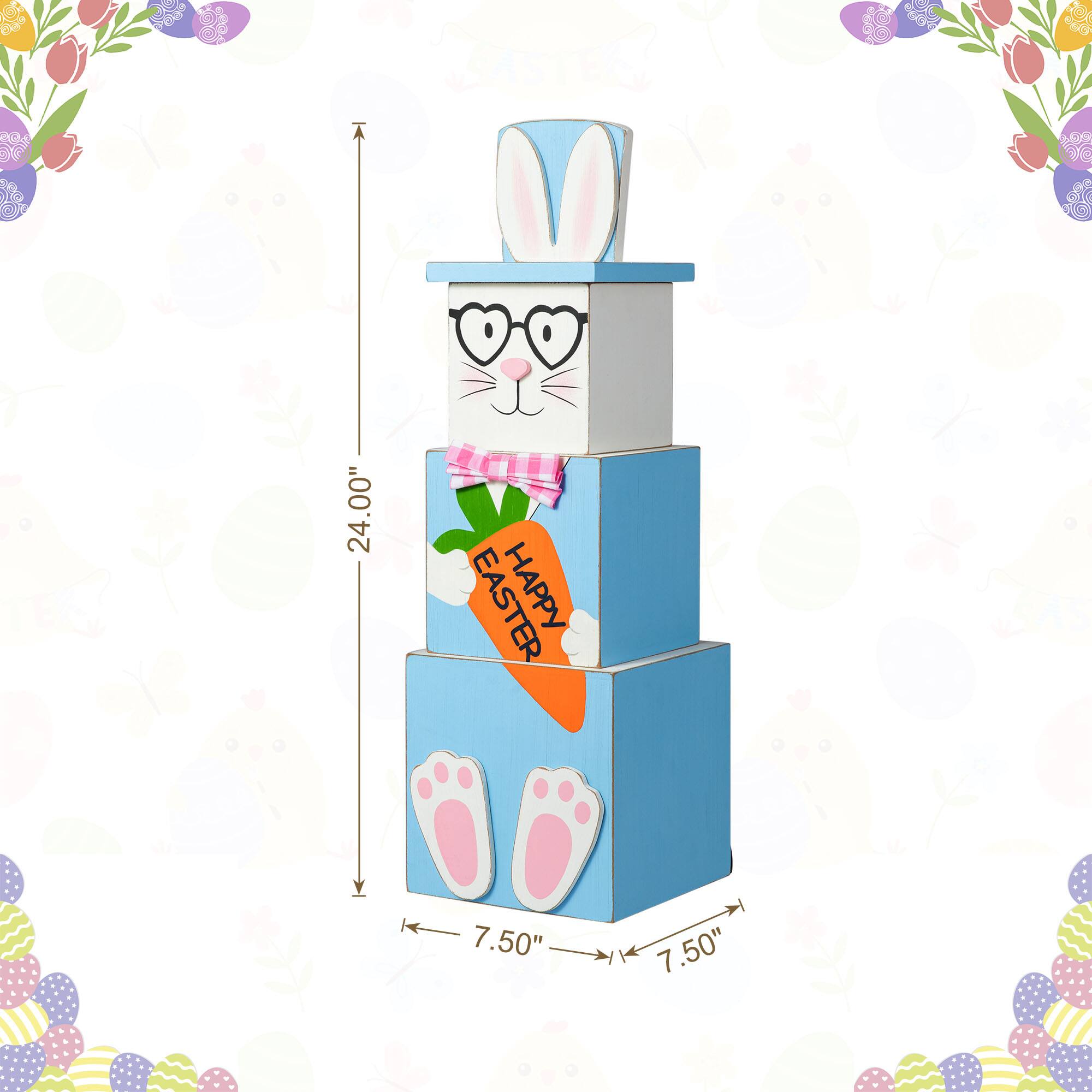 Glitzhome&#xAE; 24&#x22; Wooden Double Sided Easter &#x26; July 4th Porch D&#xE9;cor