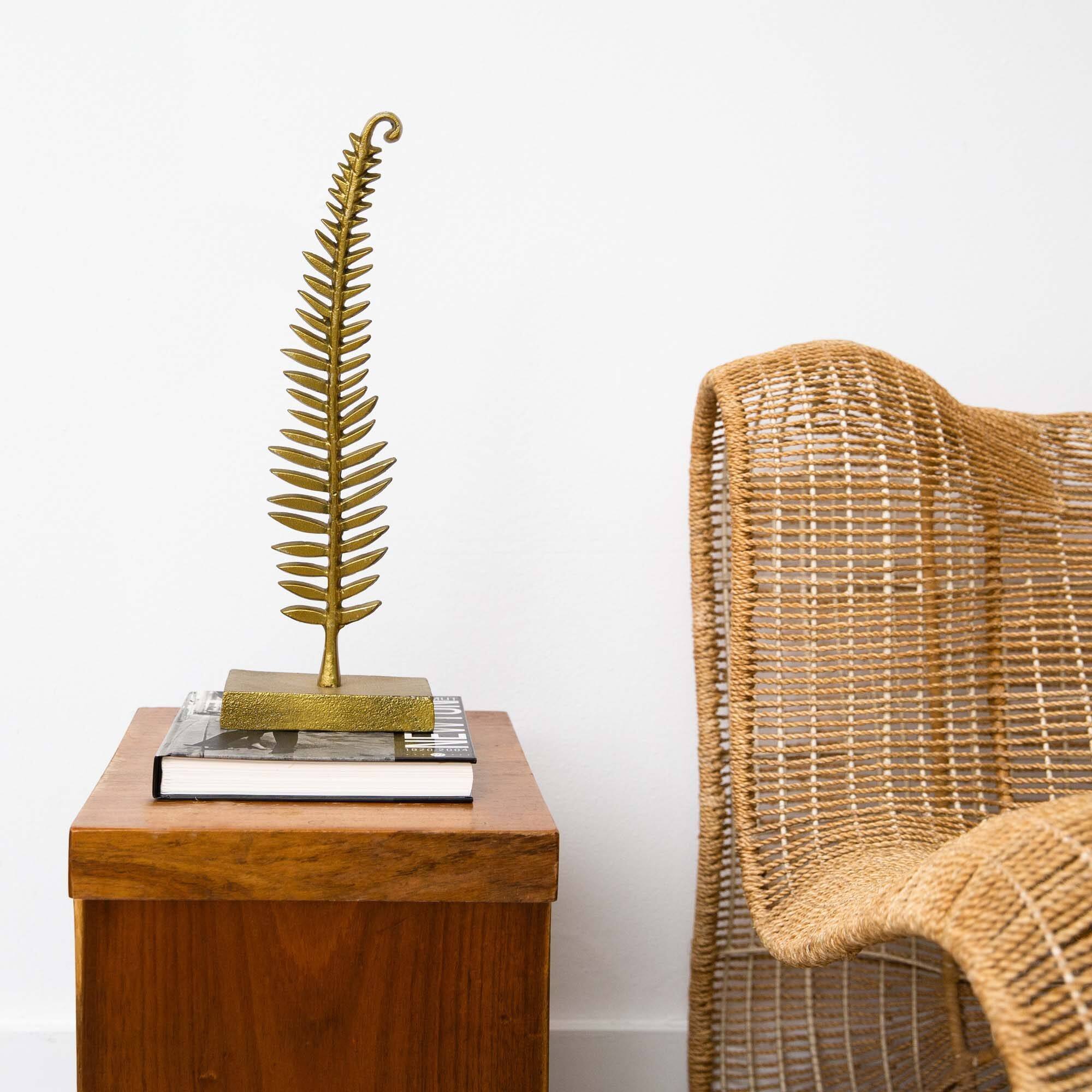 17&#x22; Gold Leaf Sculpture Decorative Accent