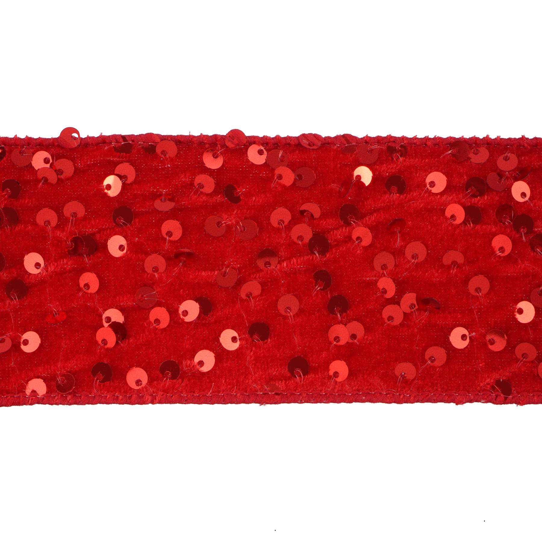 2.5&#x22; x 15ft. Red Sequins Embroidered Wired Ribbon by Celebrate It&#xAE;