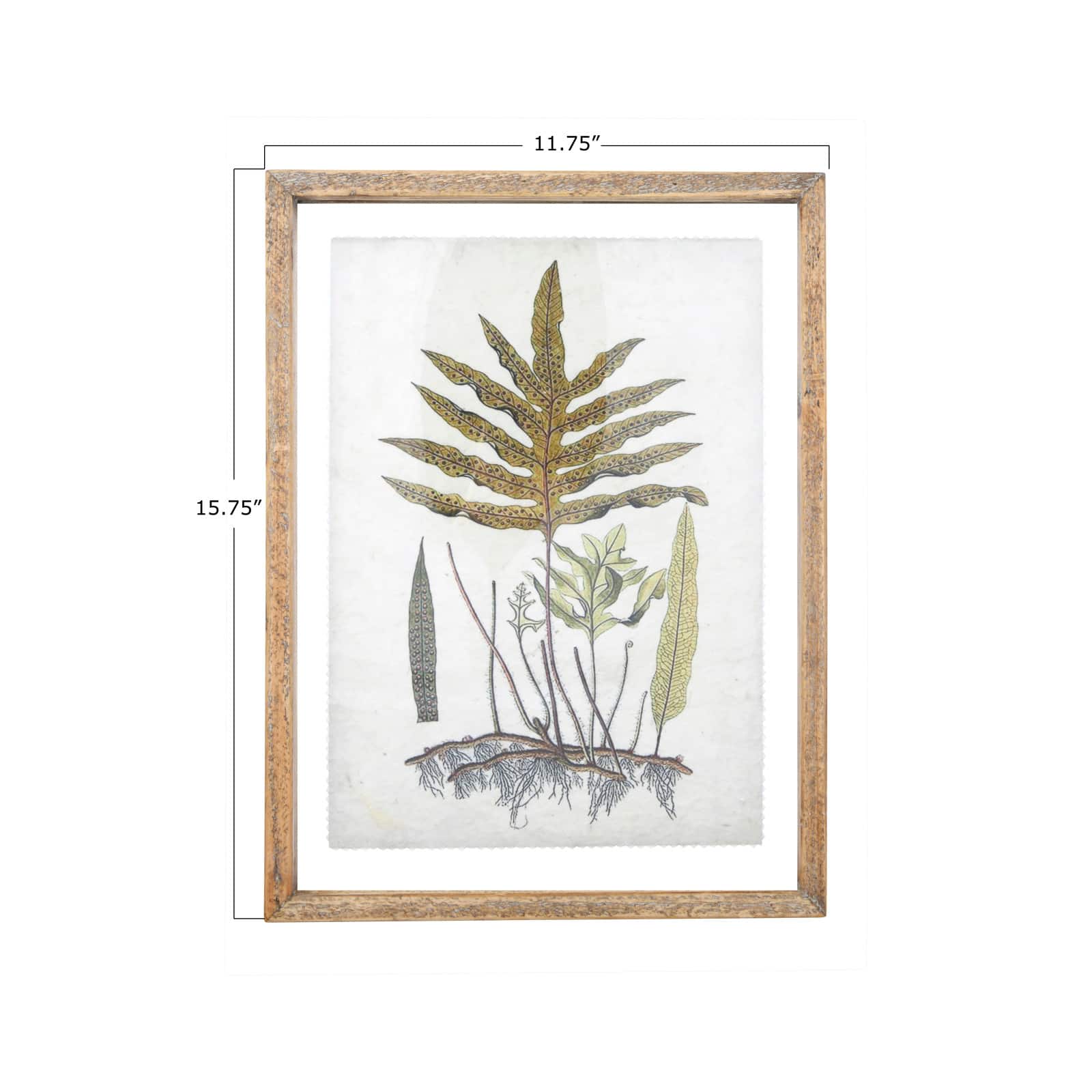 Hello Honey&#xAE; Botanical Print on Textured Material Wood Framed Wall D&#xE9;cor Set