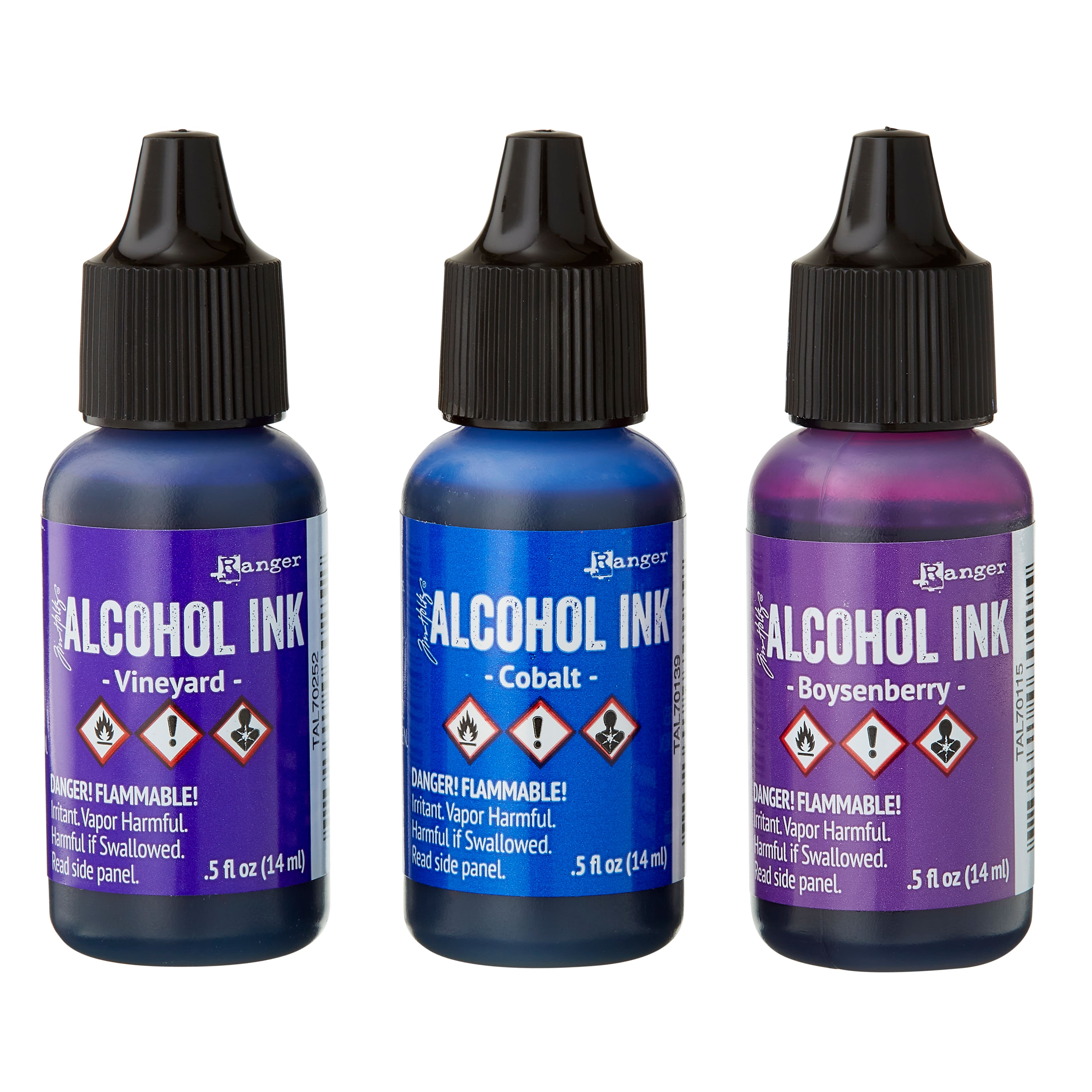 6 Packs: 3 ct. (18 total) Tim Holtz® Indigo & Violet Spectrum Alcohol Inks