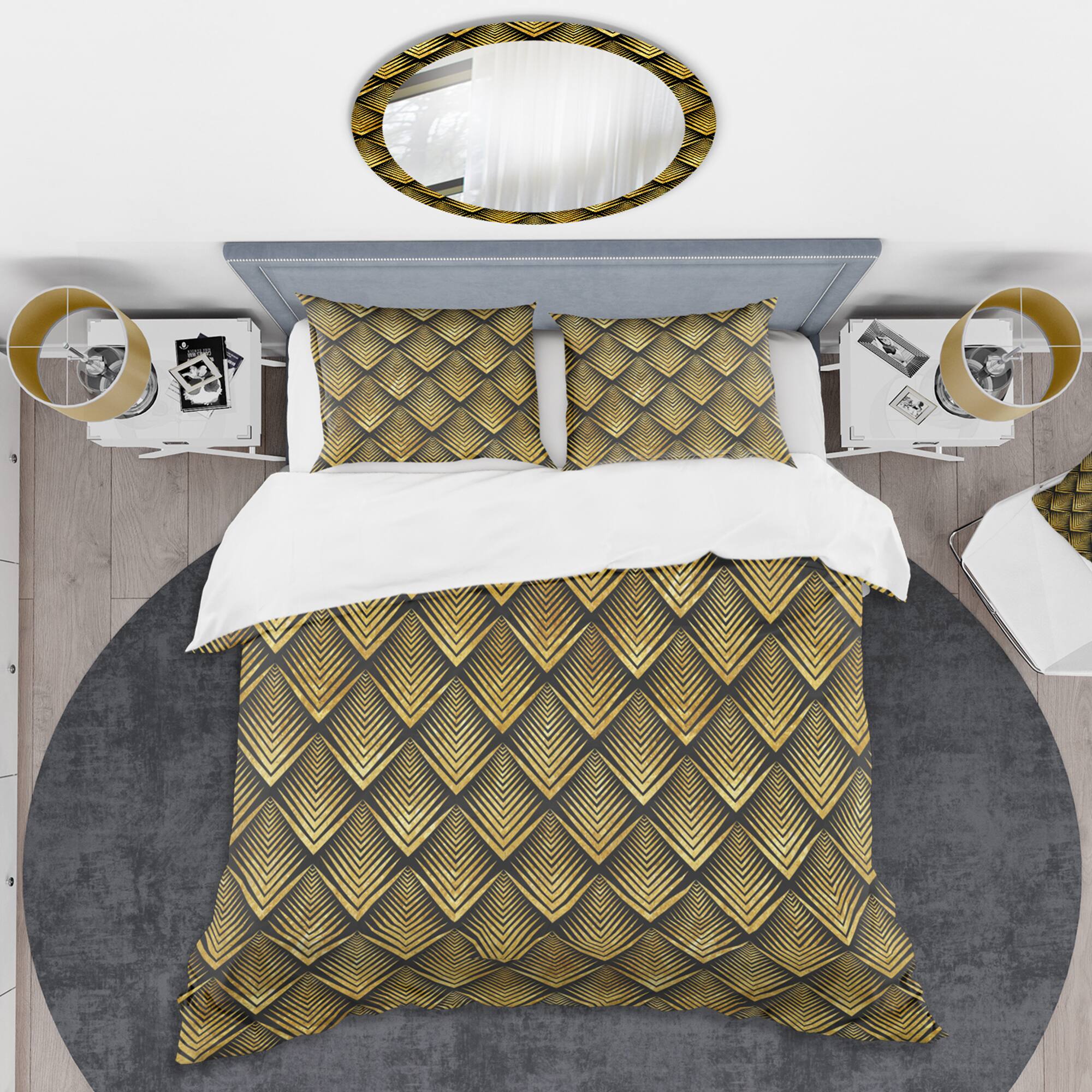 Designart 'Art Deco Seal pattern' Mid-Century Duvet Cover Set