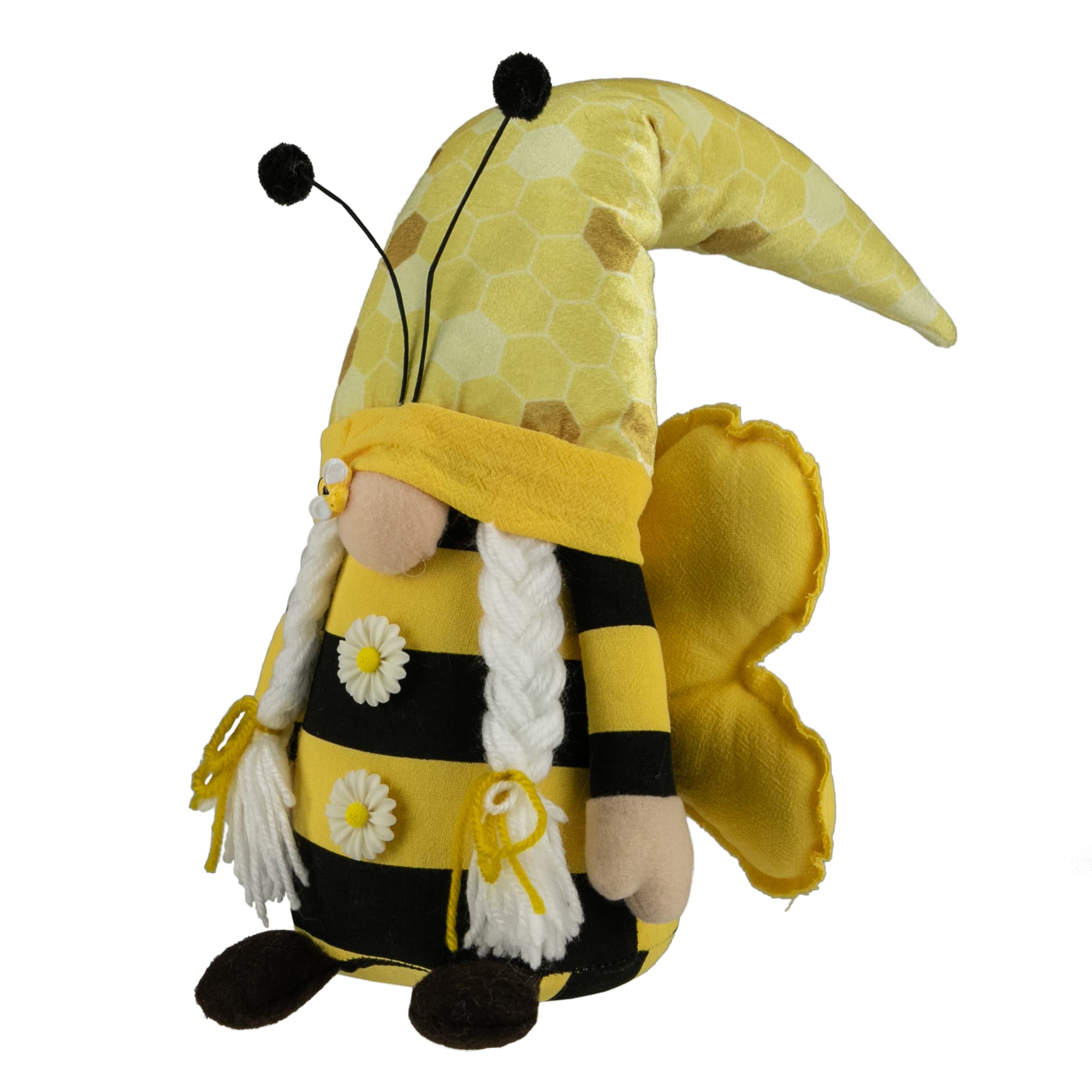 17&#x22; Black &#x26; Yellow Bumblebee Girl Springtime Gnome