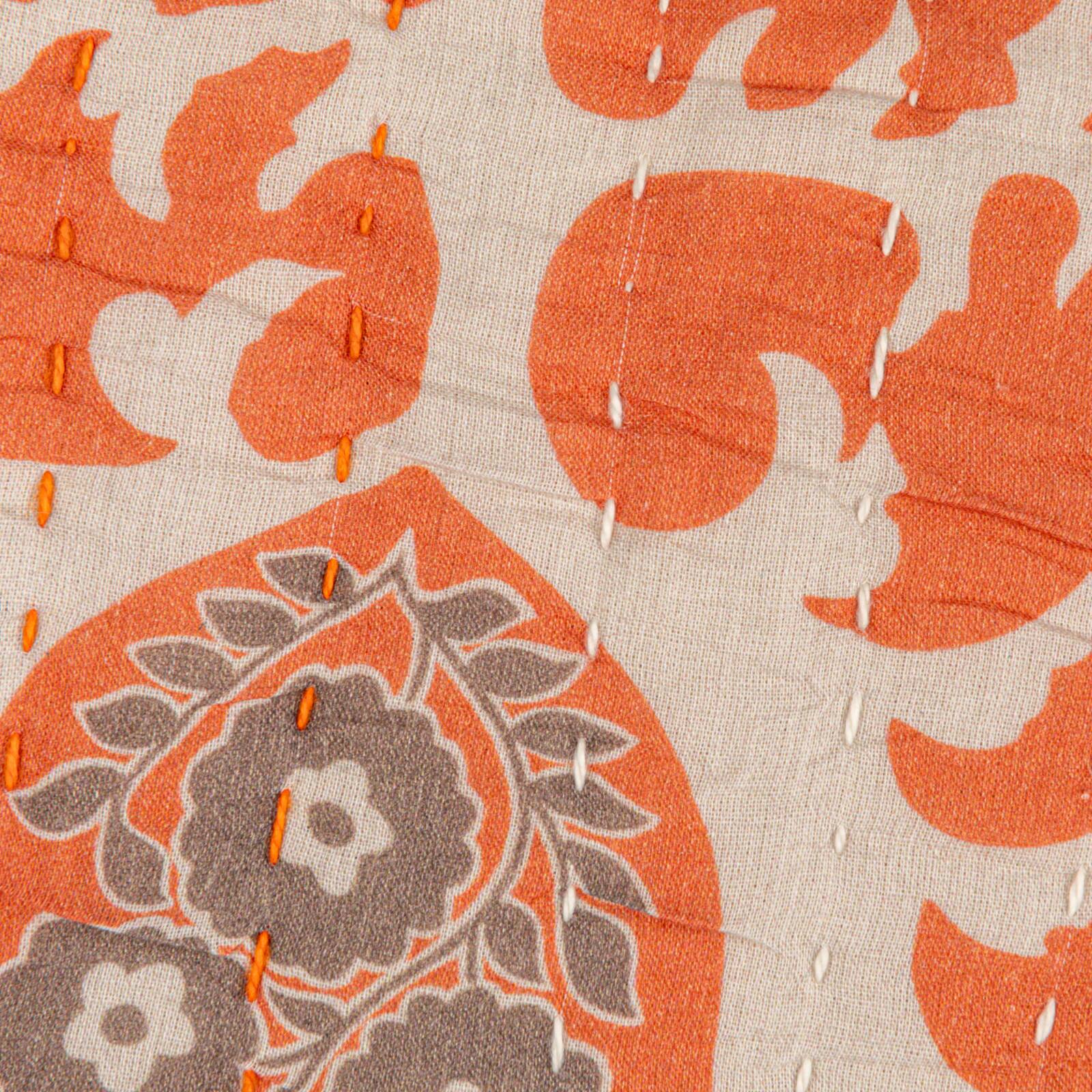 Hello Honey&#xAE; 20&#x22; Orange Oval &#x26; Floral Accent Pillow