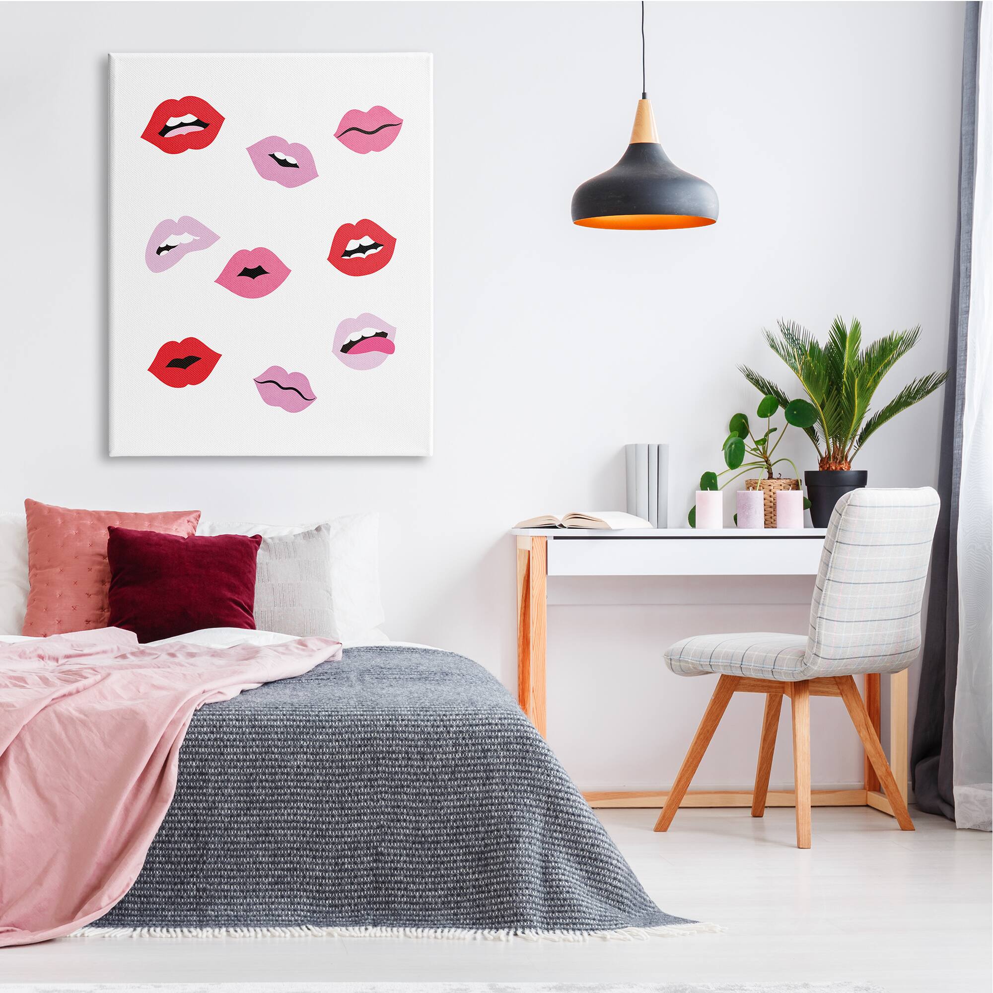 Stupell Industries Expressive Seductive Lips Red Lipstick Shades Canvas Wall Art