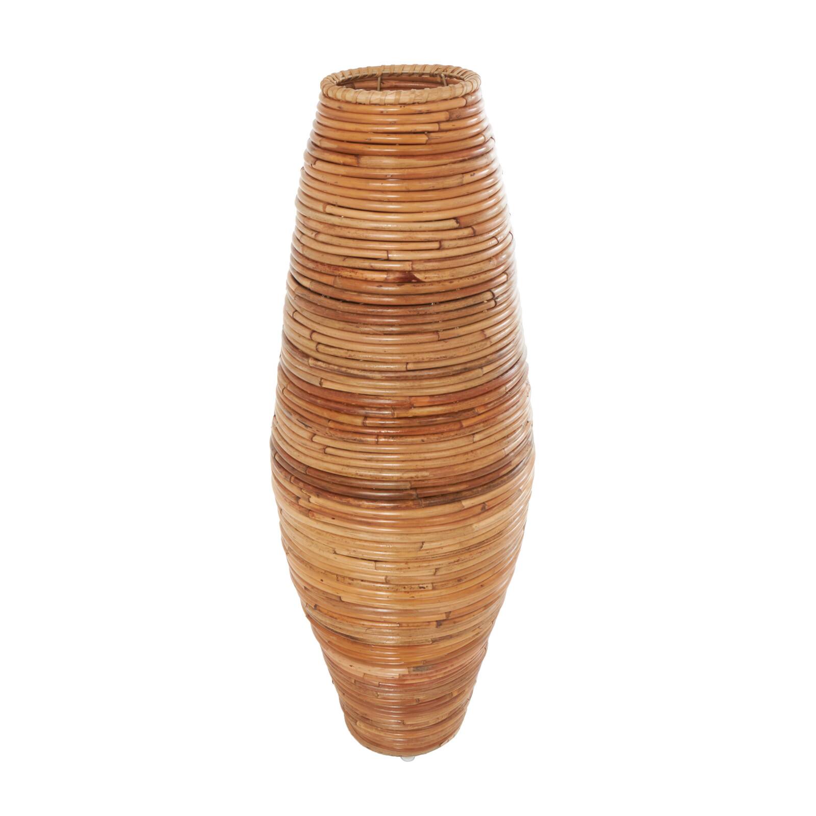 37" Brown Rattan Handmade Tall Wrapped Vase