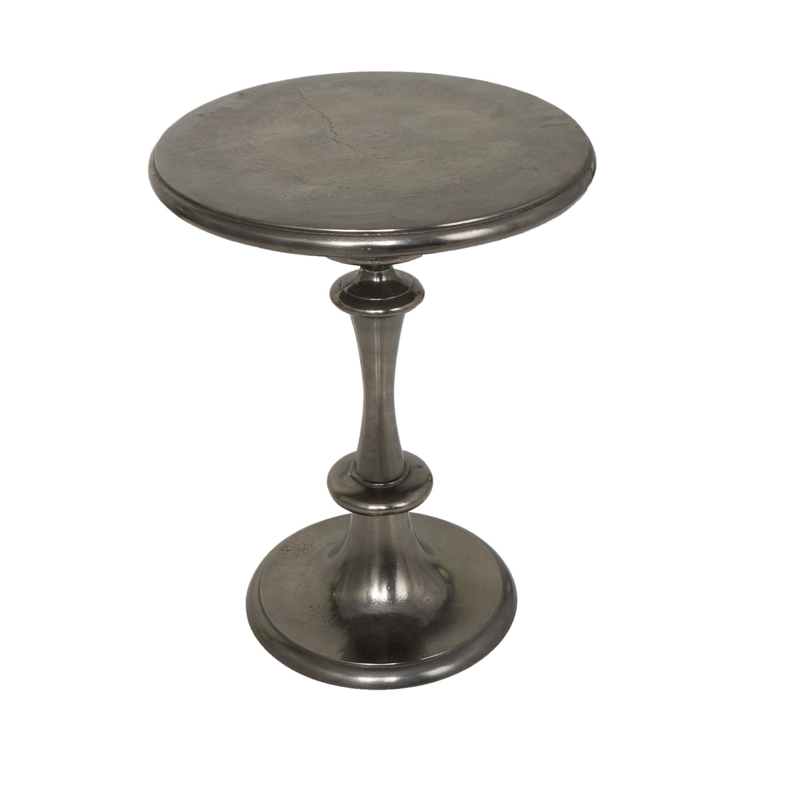 23&#x22; Black Aluminum Turned Style Accent Table