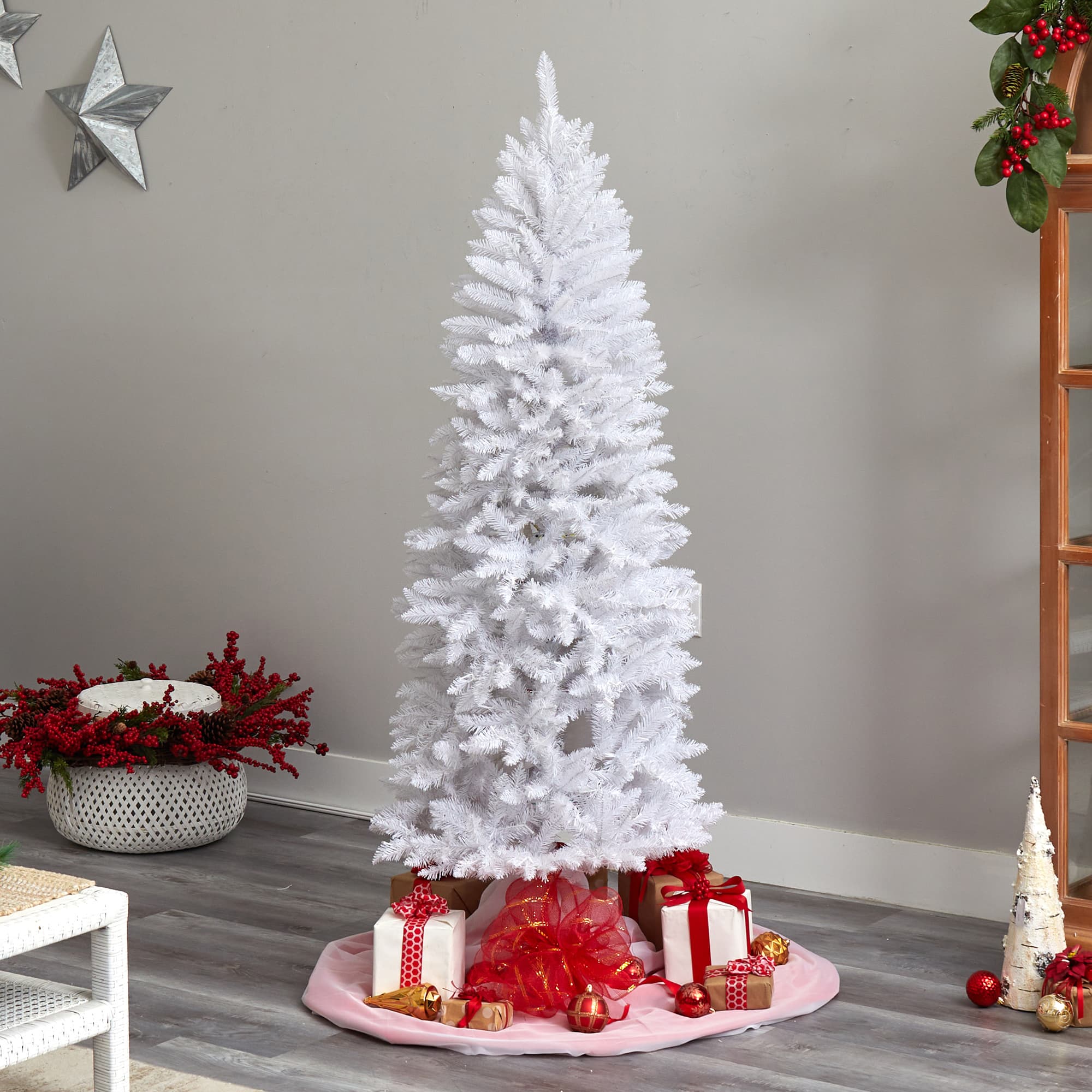 6ft. Unlit Slim White Artificial Christmas Tree