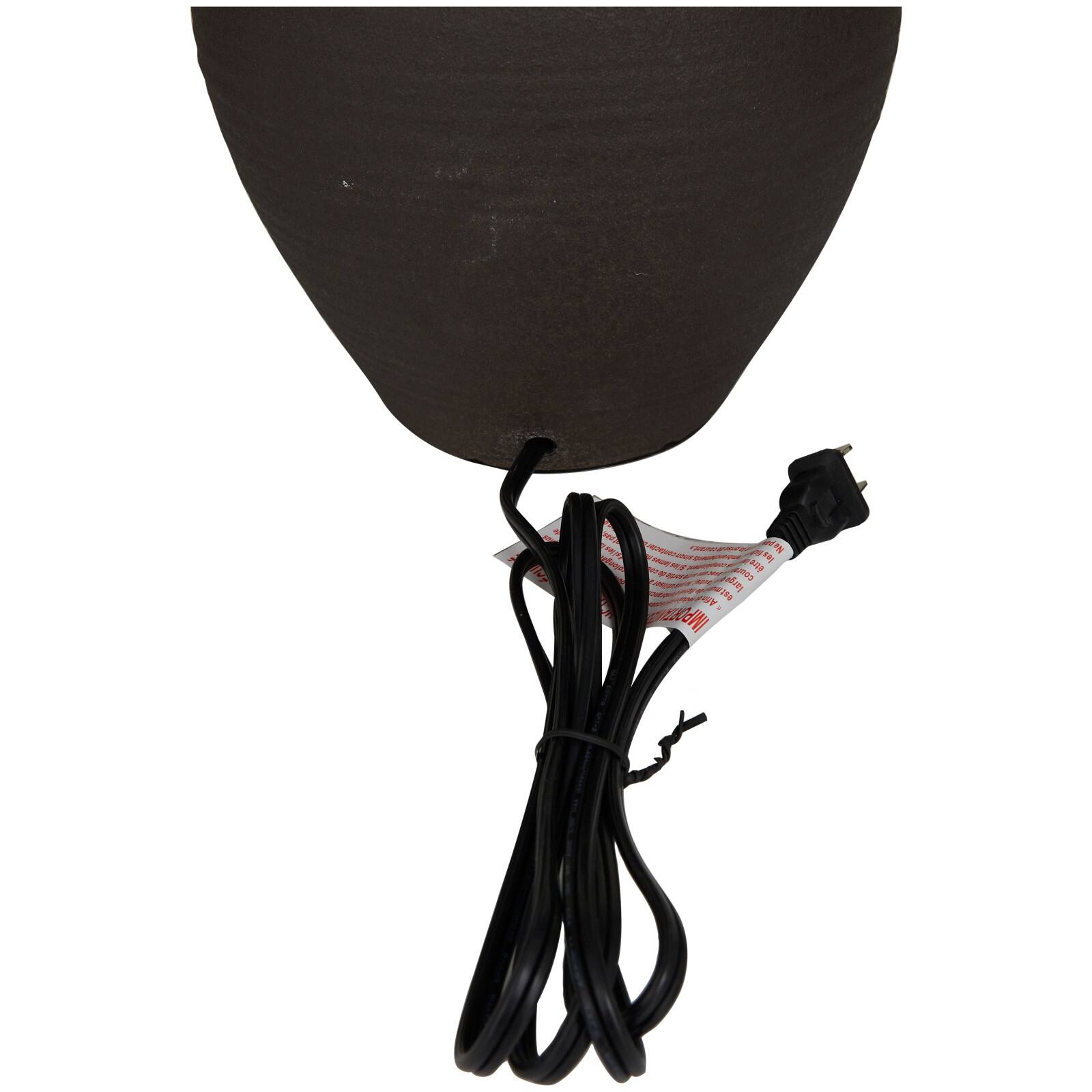 CosmoLiving by Cosmopolitan Black Ceramic Gourd Style Base Table Lamp with Drum Shade 15" x 15" x 26"