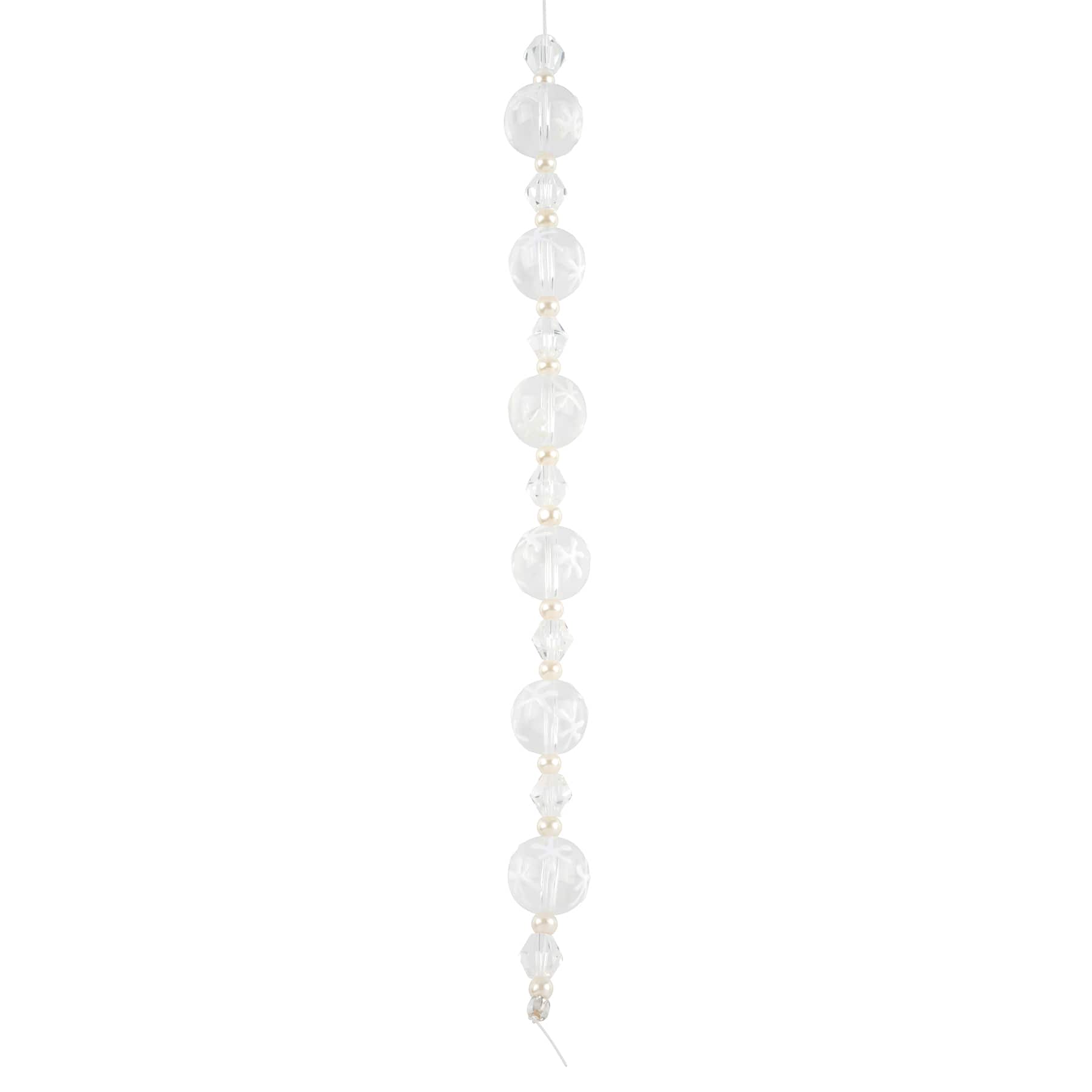 Snowflake Lampwork Glass Round Bead Mix by Bead Landing&#x2122;