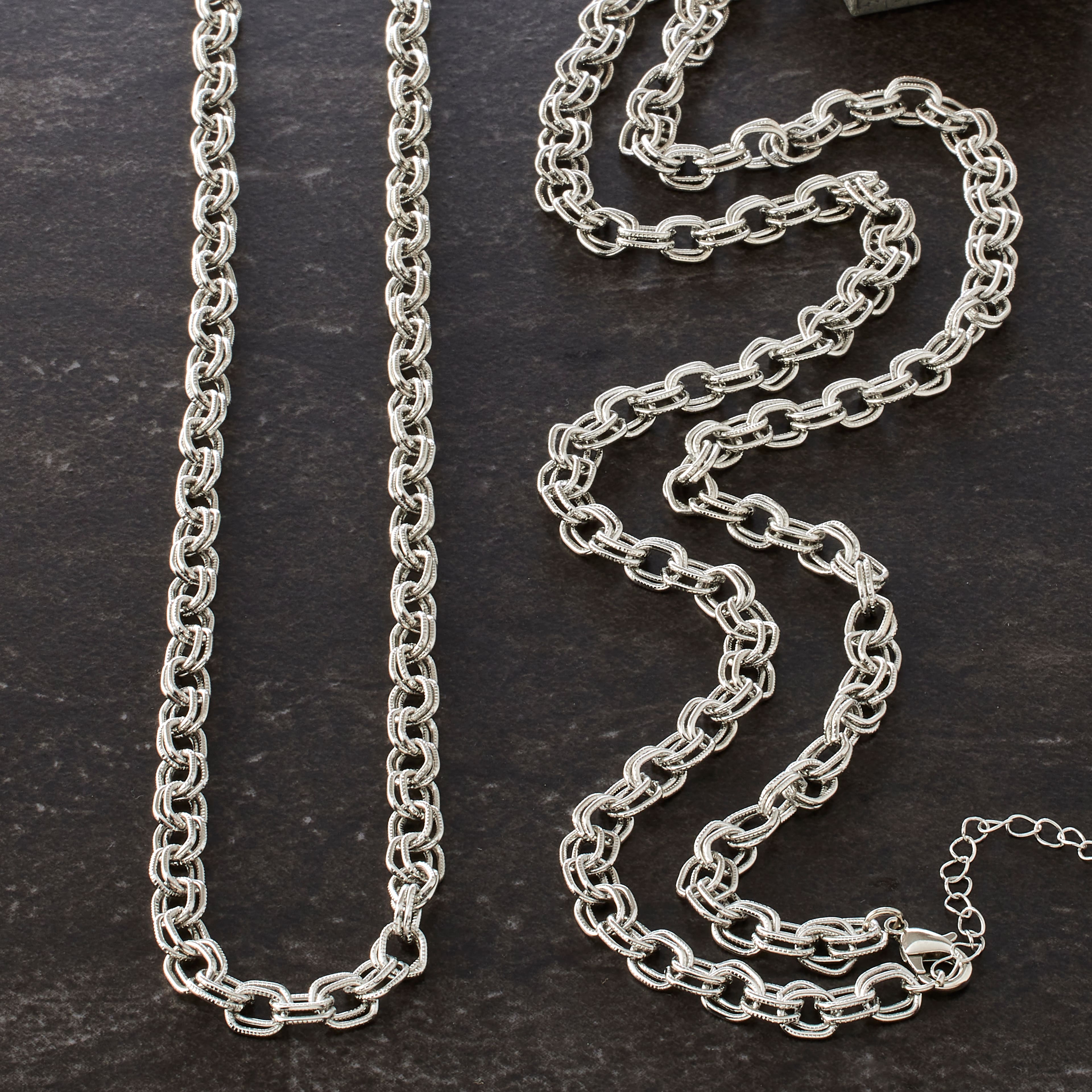 Textured Double Link Chain Necklaces By Bead Landing&#x2122;