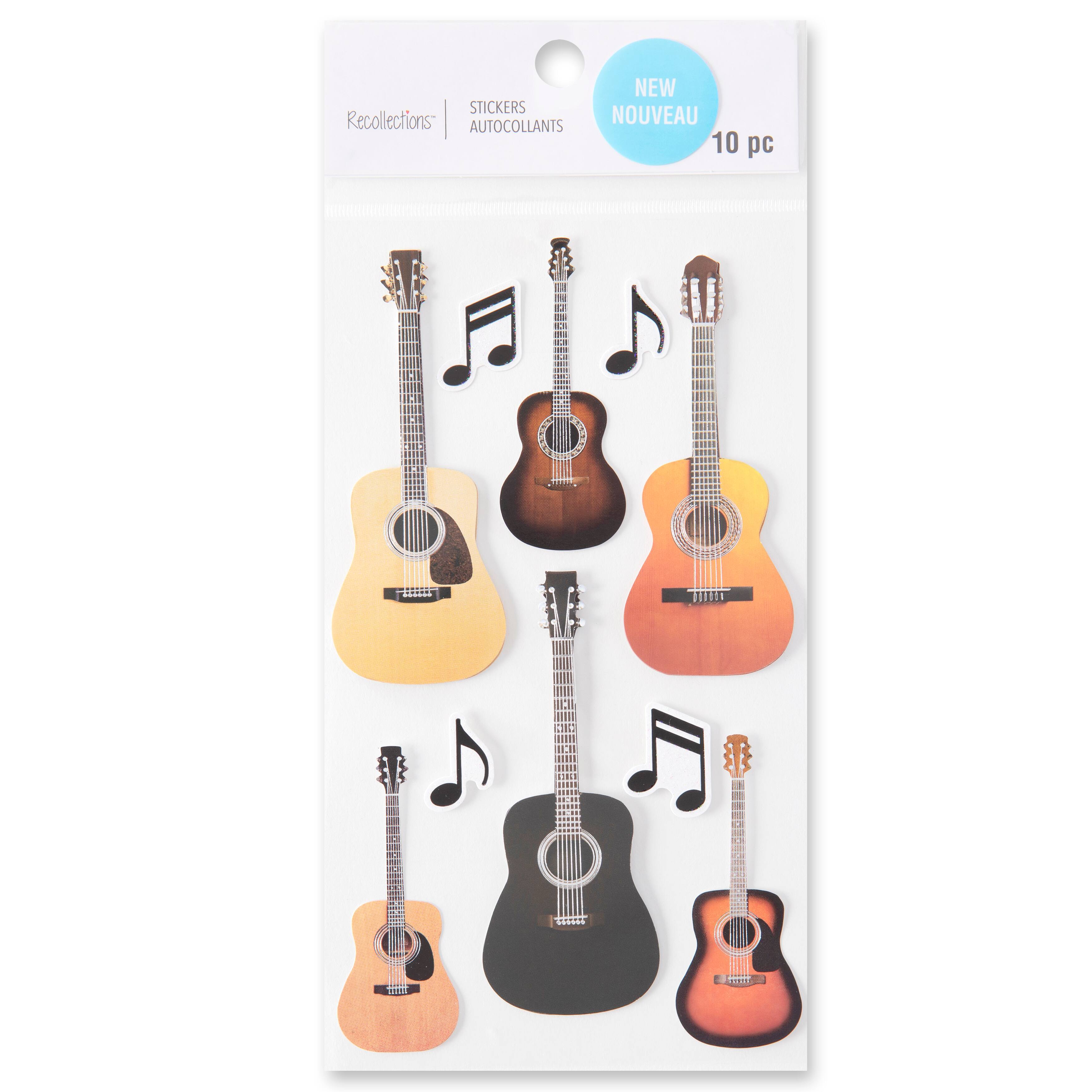 12 Pack: Acoustic Guitar Stickers by Recollections™