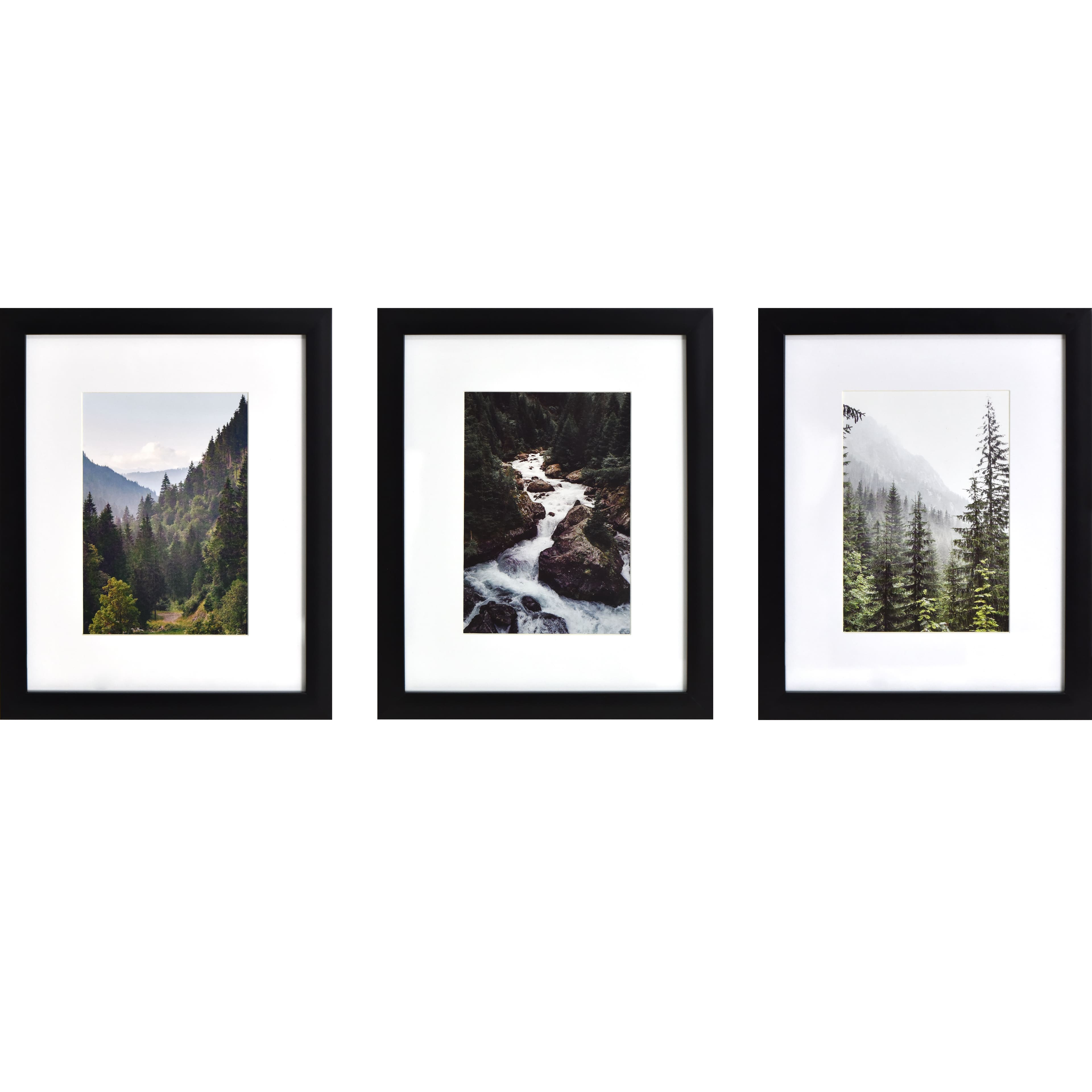 3 Pack Gallery&#x2122; Black Frame with Mat by Studio D&#xE9;cor&#xAE;