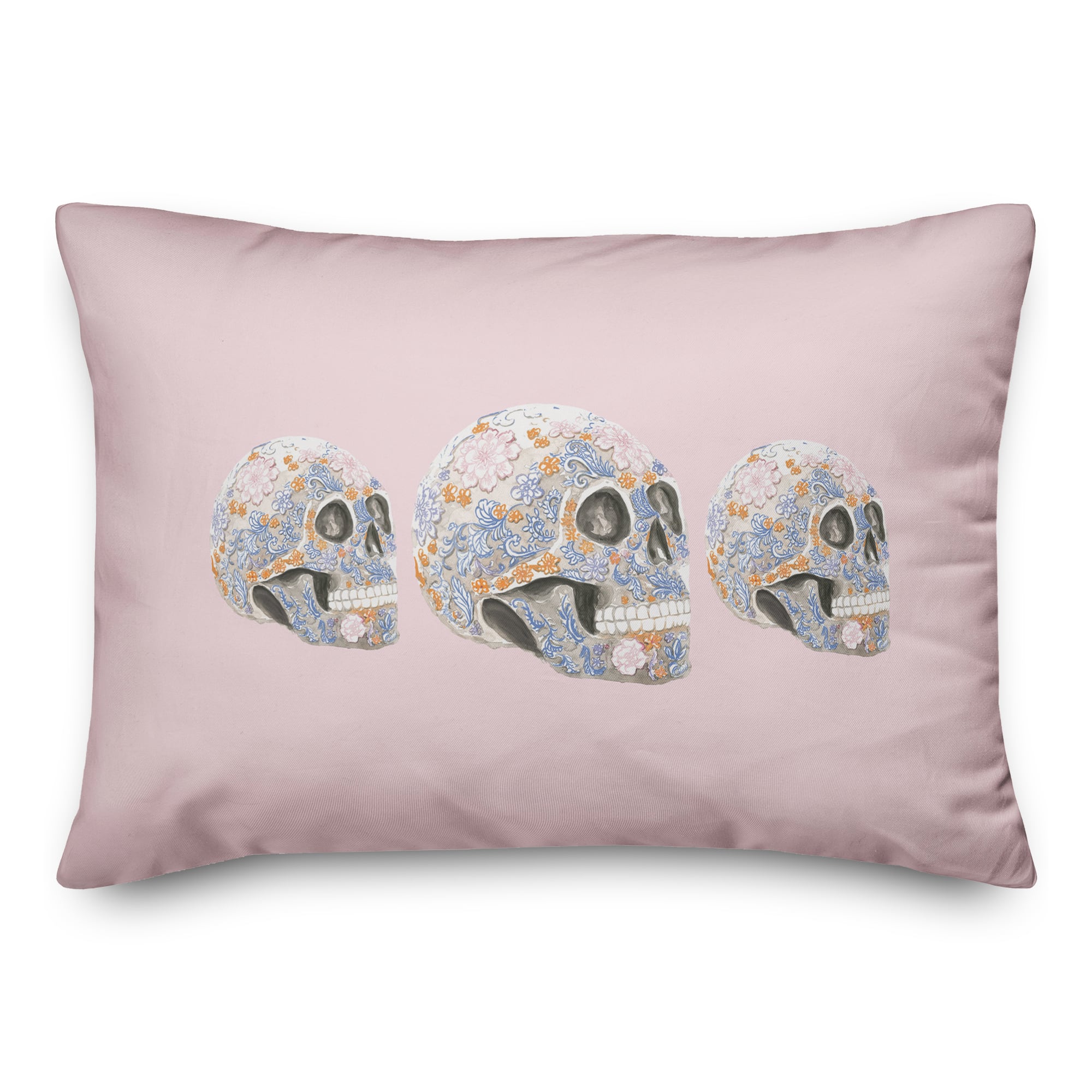 Floral Sugar Skulls Throw Pillow