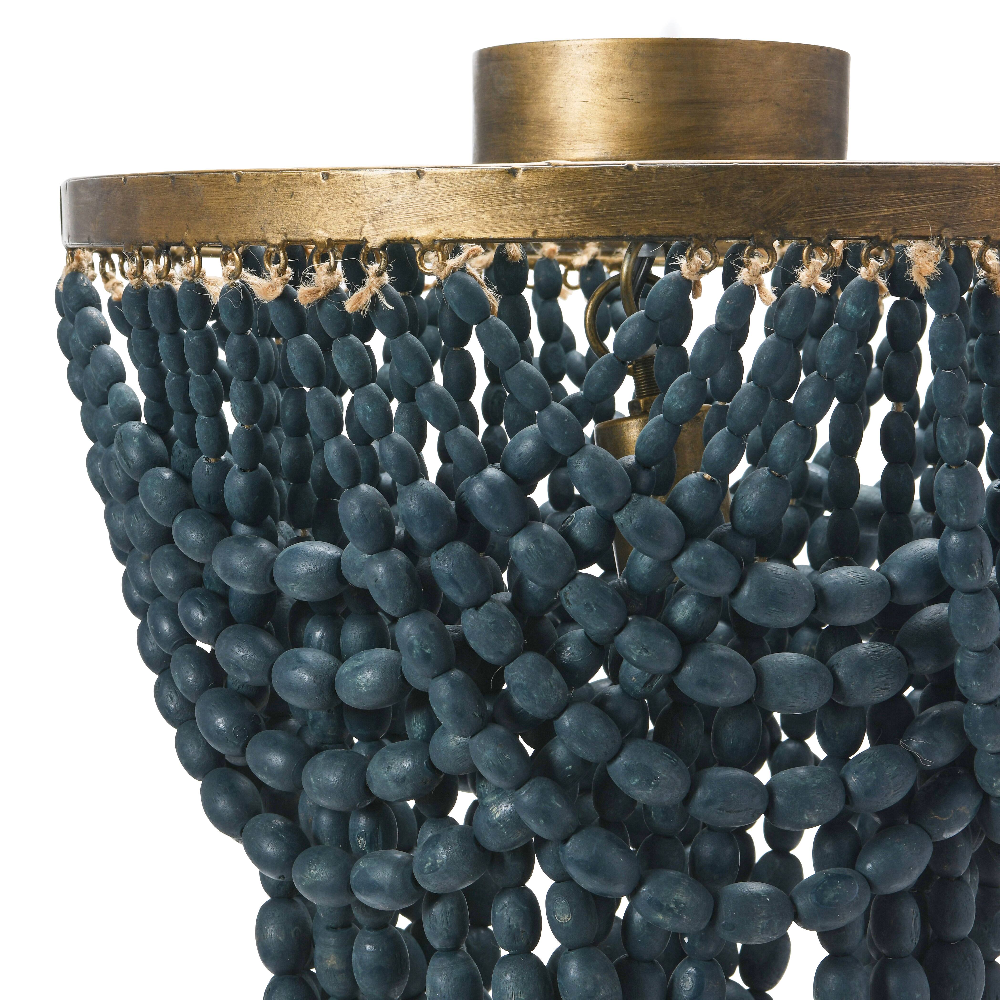 Hello Honey&#xAE; 2-Tier Draped Wood Bead Semi-Flush Mount Ceiling Light