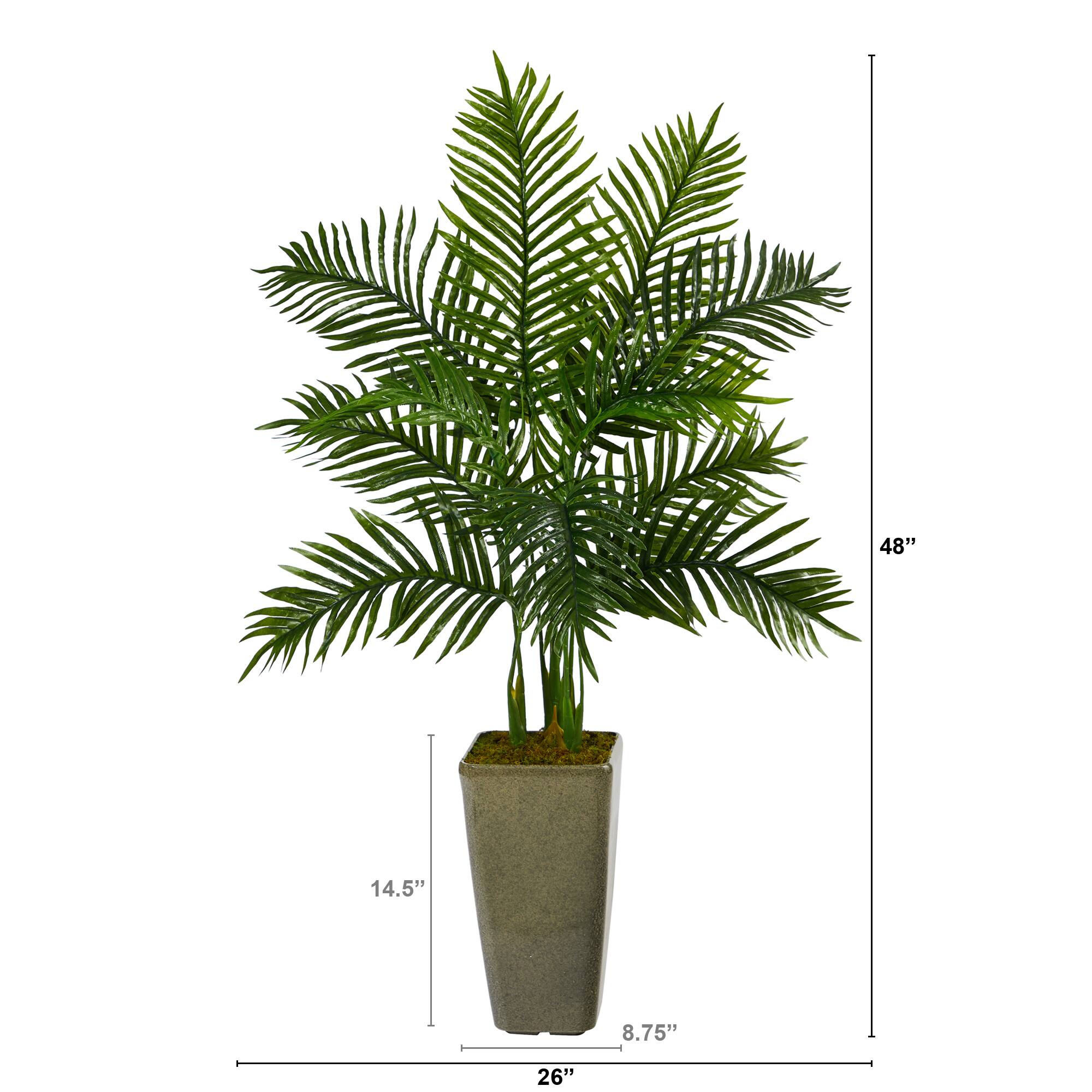 4ft. Areca Palm Tree in Green Planter