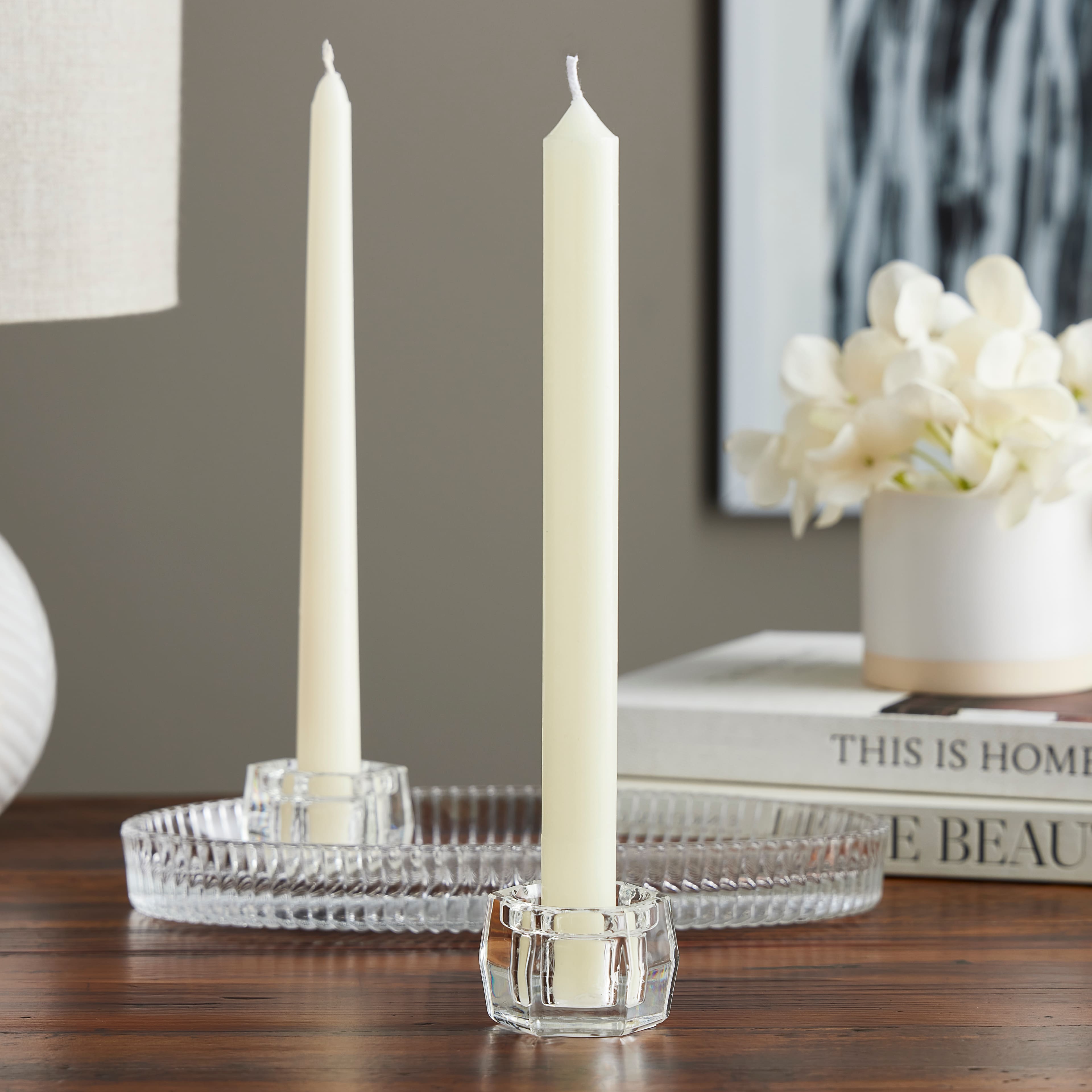 48 Pack: 10" Ivory Camelot Dinner Candle by Ashland®