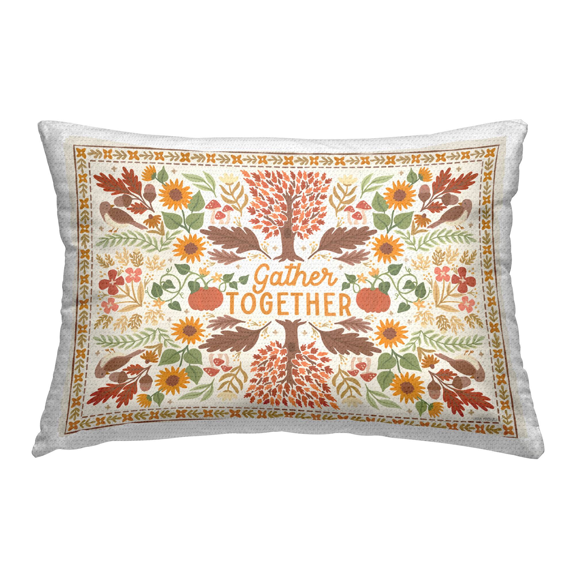 Stupell Industries Gather Together Pattern Outdoor Printed Pillow