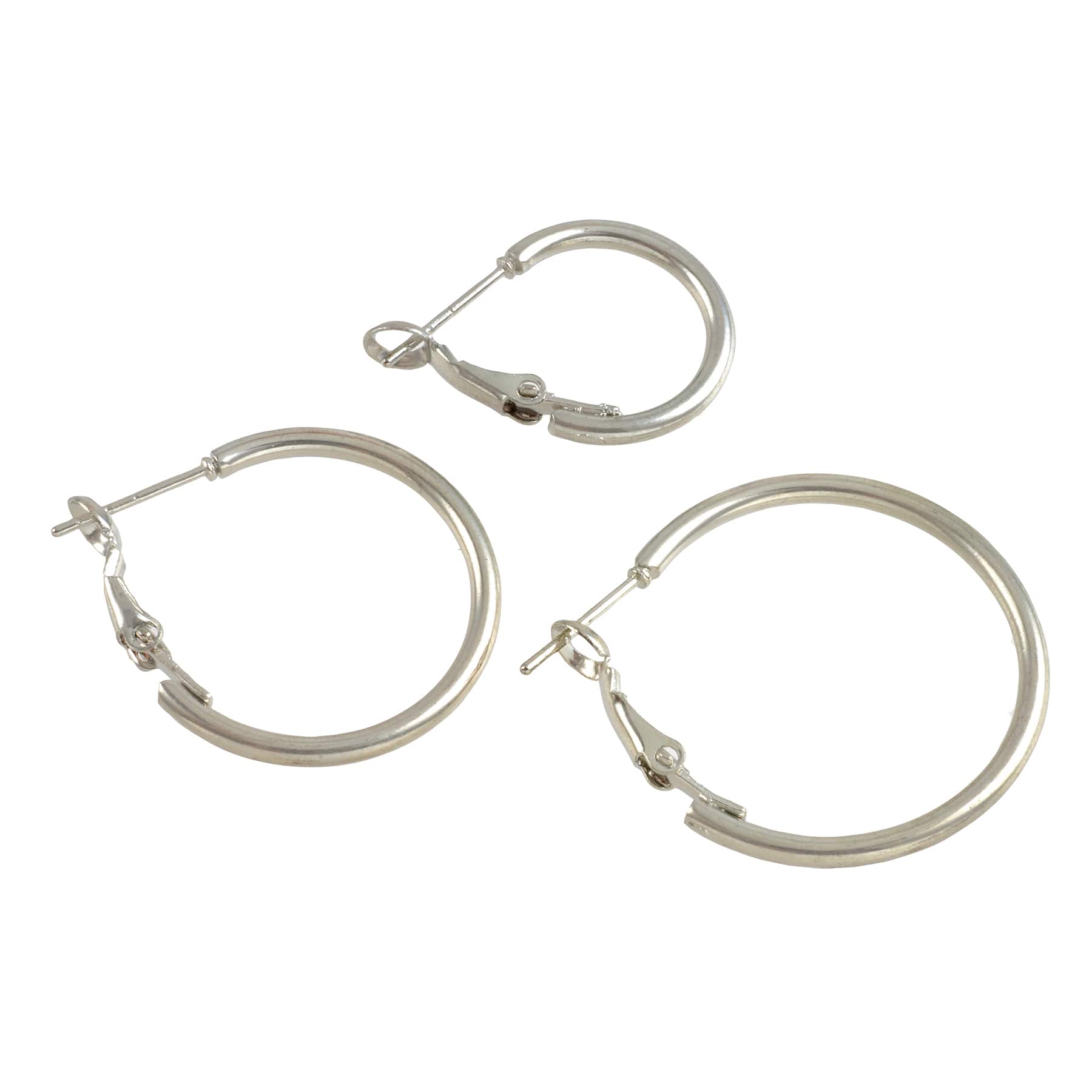 12 Packs: 4 ct. (48 total) Silver Hoop Earrings by Bead Landing&#xAE;